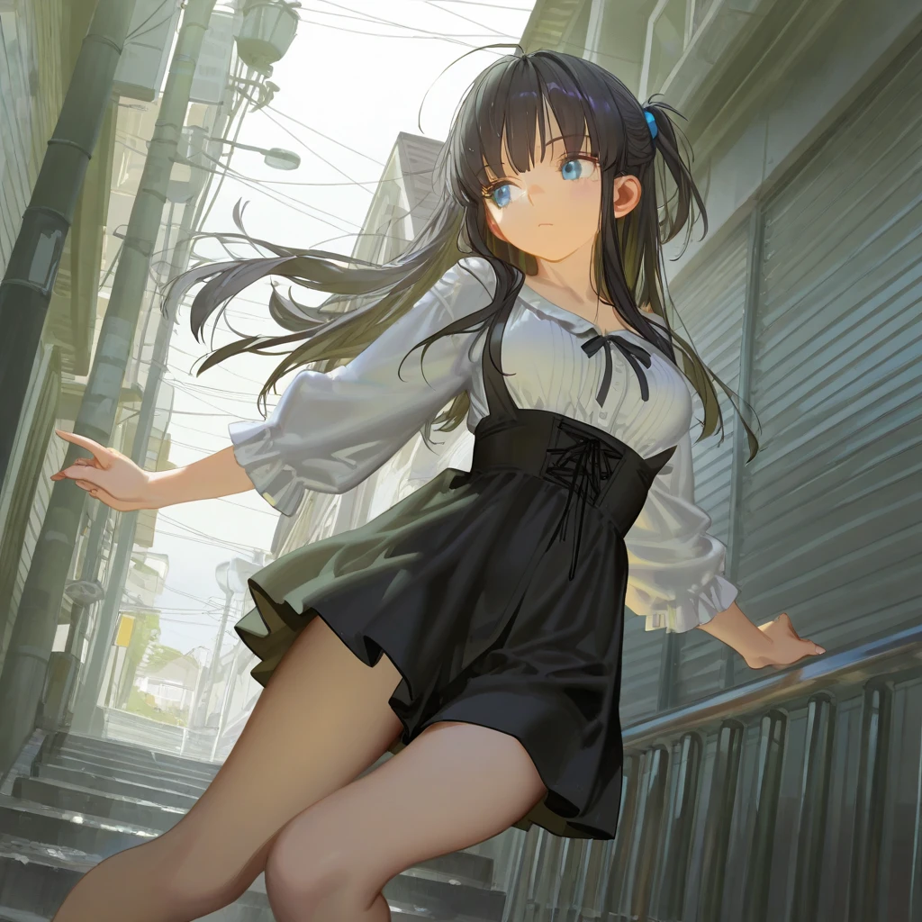 Suzune Horikita, suzune horikita, Long Hair, Black Hair, (Red eyes:1.3), Hair Ribbon, Braiding,blush,smile,Straw hat,Cold Shoulder Shirt,Short sleeve,Long skirt,Cute heeled sandals,Walking,whole bodyがイラストに入るように,
break outdoors, Building district,
break looking at viewer, whole body,
break (masterpiece:1.2), Highest quality, High resolution, unity 8k wallpaper, (figure:0.8), (Beautiful attention to detail:1.6), Highly detailed face, Perfect lighting, Highly detailed CG, (Perfect hands, Perfect ),