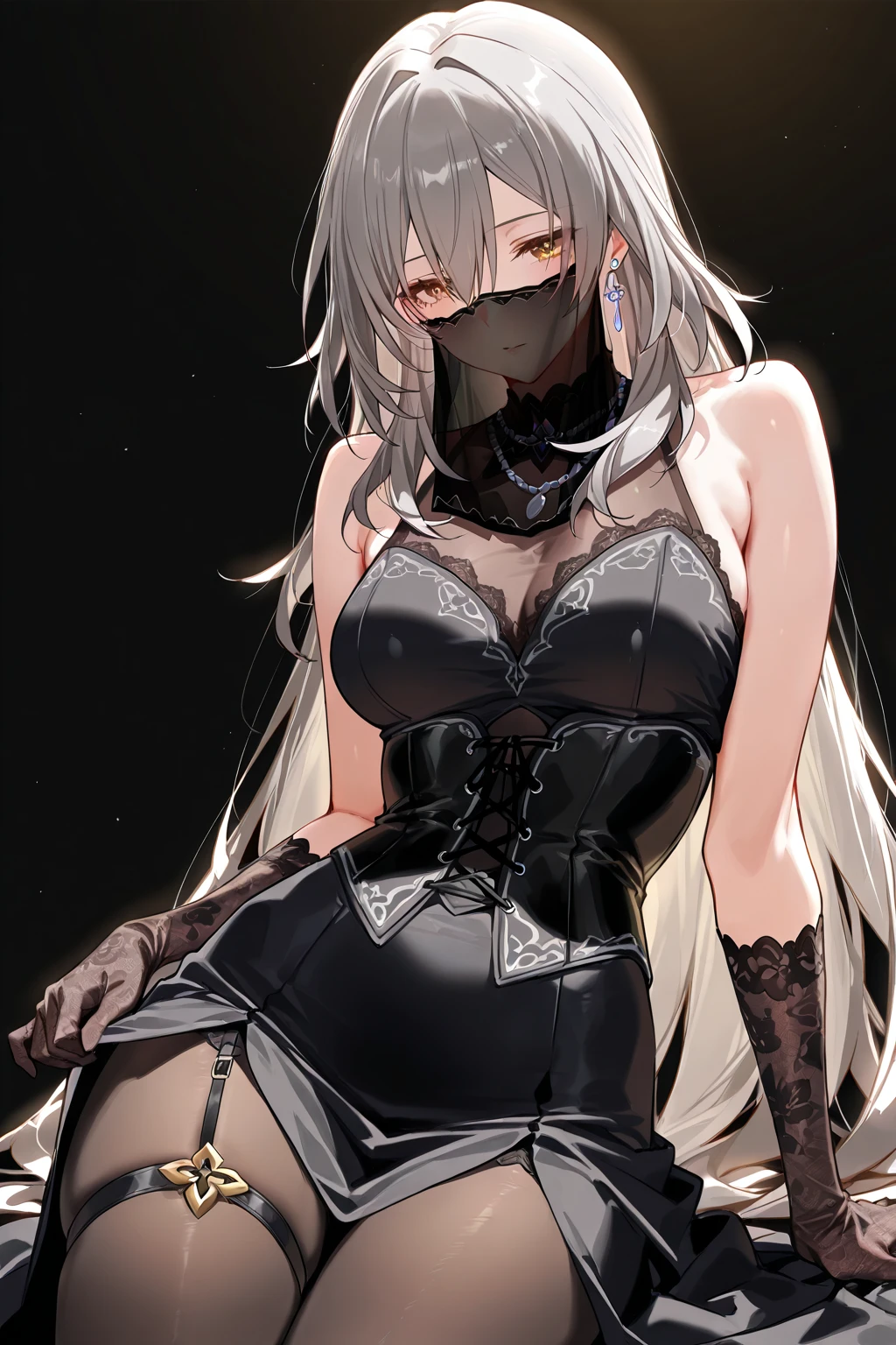 Anime girl with big ???? posing ????? in lingerie, 2b, 2b, from girls frontline, fascinating anime girl, pixiv top rating, , fine details. girls frontline, Albedo of Overlord, On pixiv, Zerochan Art, covering ??????? sfw, pixiv 3dcg, Black color, On pixiv 인기
