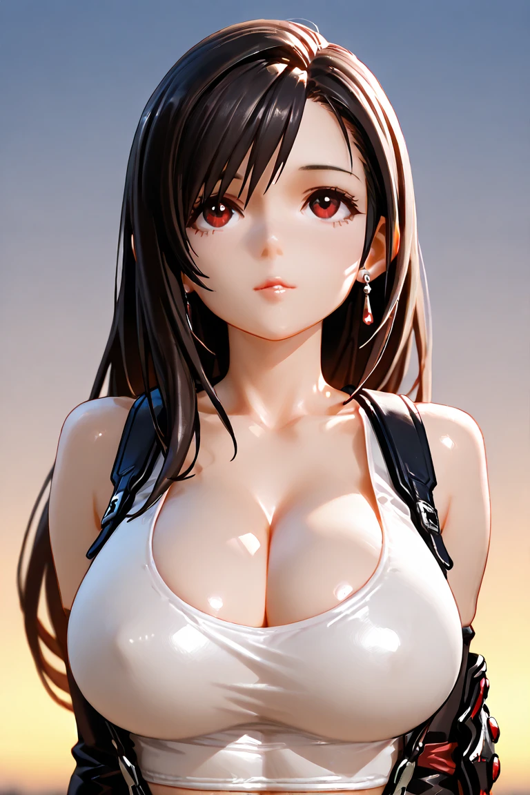 best quality, realistic,  from below, <lora:mariosano-000002:0.75> mariosano, 1girl, choker, lips, long hair, brown eyes, brown hair, , , dress, cleavage, solo, sitting, upper body, looking at viewer, facing viewer, simple background