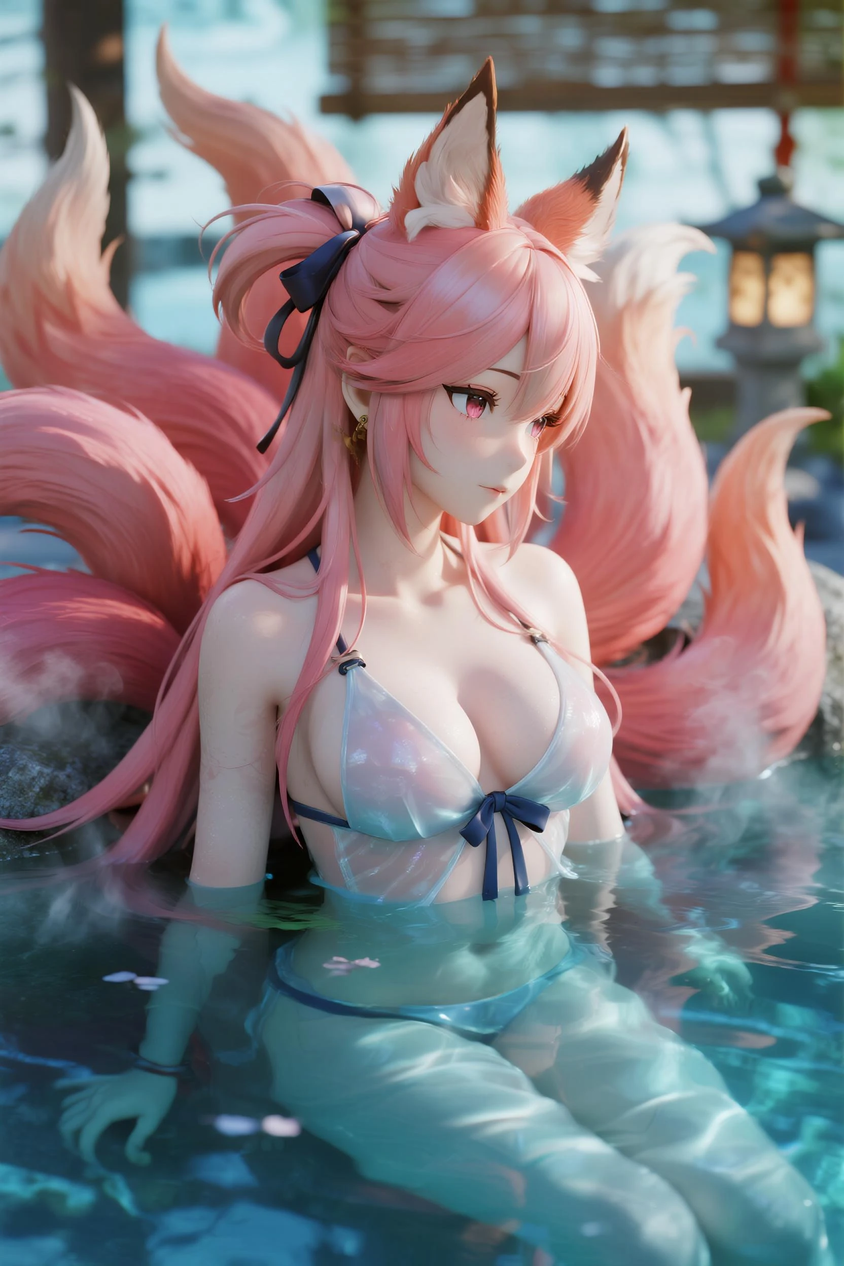 best quality, masterpiece, extremely detailed CG, official art , professional lighting, detailed background, sakimiyairuka, red hair, green eyes,(one side up), medium hair, green scrunchie, hair ornament, cat years, gleaming skin, , groin, , micro , smile,