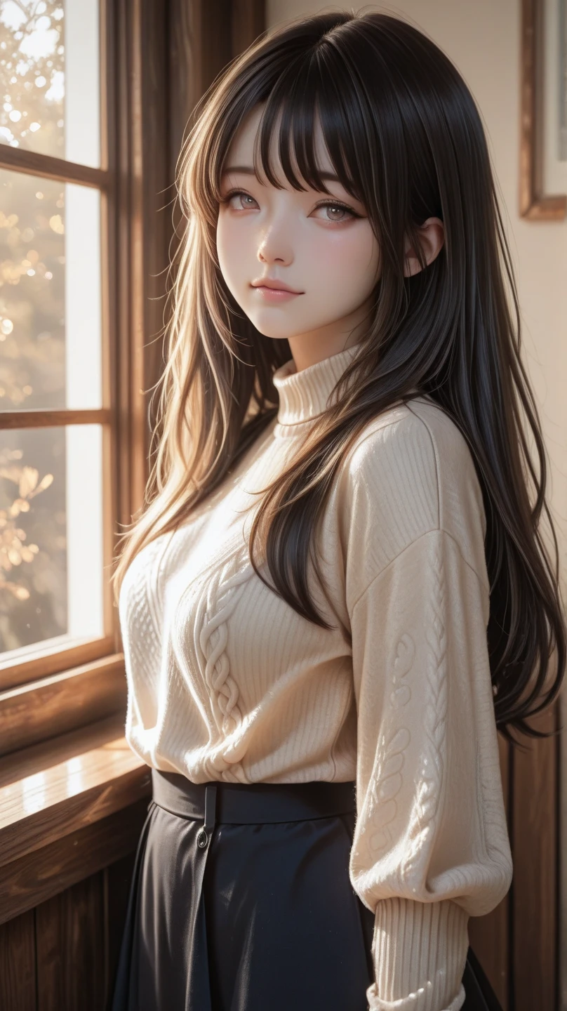 (最高qualityのディテール)、Realistic、8K Ultra HD、High resolution、(One Girl:1.2)、The 超detailedな、高qualityのテクスチャ、Intricate details、detailed、非常にdetailedなCG、高qualityの影、detailed 美しく繊細な顔、detailed 美しく繊細な目、Written boundary depth、Ray Tracing、20th generation、Cute K-Pop Girls、(The Face of Ulzan in Korea)、Thin face、(Urzan-6500-v1.1:0.6)、PurerosFace_v1、Glowing Eyes、Perfect body、 Viewer Display、(最高qualityのディテール:1.2)、Realistic、8K Ultra HD、High resolution、(One Girl:1.2)、The 超detailedな、高qualityのテクスチャ、Intricate details、detailed、非常にdetailedなCG、高qualityの影、detailed 美しく繊細な顔、detailed 美しく繊細な目、Written boundary depth、Ray Tracing、20th generation、Cute K-Pop Girls、(The Face of Ulzan in Korea)、Thin face、(Urzan-6500-v1.1:0.6)、cheek、Glossy Lips、、High resolution, Best image quality, 最高quality, Realistic, 超detailedな, Photo realistic, 4K 8K Ultra HD Full Color RAW Photos, Fujifilm(Medium format), Hasselblad, Carl Zeiss, Incredible dynamic range photography(utility_art：Smooth-768:1.1),High resolution, High pixel count, 明確なdetailed, Clear images, Natural color reproduction, Noise Reduction, High fidelity, quality, Software Improvements, Upscaling, Optimized Algorithms, Professional-level retouching,

1. Oversized coat:

The coat is、Choose an oversized design that covers from shoulders to knees.。Color is classic navy or black、or warm khaki or beige, hang on.、Choose colors that match the season。
2. Knitted sweater or turtleneck:

To protect yourself from the cold、Knitted sweater or turtleneckを選択してください。Match the texture and color of the knit to the coat.。
3. Wide leg pants:

For pants, Choose a wide-leg design、Combines ease of movement and style。Denim in dark tones or black trousers will look good.。
4. Knee-high boots:

What is included in an oversized coat、足首からふくらはぎまでカバーするKnee-high bootsとの組み合わせ。Boots are black or dark brown and chic.、Gives a stylish impression。
5. accessories:

シンプルなゴールドまたはシルバーのaccessoriesを選択してください、Add elegance to your outfit。for example、Long necklaces and large earrings are recommended.。
6. Handbags:

Handbags、Choose a color that matches the tone of your outfit.。Shoulder bags and tote bags are convenient and stylish。
7. Compensateと髪型:

Compensate, Choose natural colors that flatter your skin。Wavy Hair、By creating loose curls、Appeal to softness。