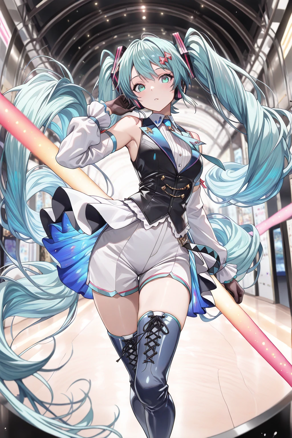 (highest quality:1.4)、(High resolution)、detailed background、(detailed beautiful face:1.4)、anatomically correct、(Depict the normal number of fingers)、(detailed  expressions)、beautiful and smooth skin、beautiful teenage girl、(huge breasts:1.3)、cute hair color、bob hair、braided ponytail、realistic、perfect body line、Roller skating rink、cute、cowboy shot、

((Two beautiful girls skating on a roller skating rink:1.5))、
By supporting each other while skating, you can feel a sense of unity and friendship.、
I fell down or、Standing up with a smile after stumbling、
Skate with your friends or loved ones in the roller skating rink and draw a heart shape、
It's romantic and cute、

Spandex tight dress、
It fits your body perfectly and creates a cute silhouette.、
A combination of a tutu skirt top and leggings、
Gives a girly and cute impression、
If you pair a colorful tutu skirt with a top that has frills or lace on the upper half, it will look even cuter.、cute