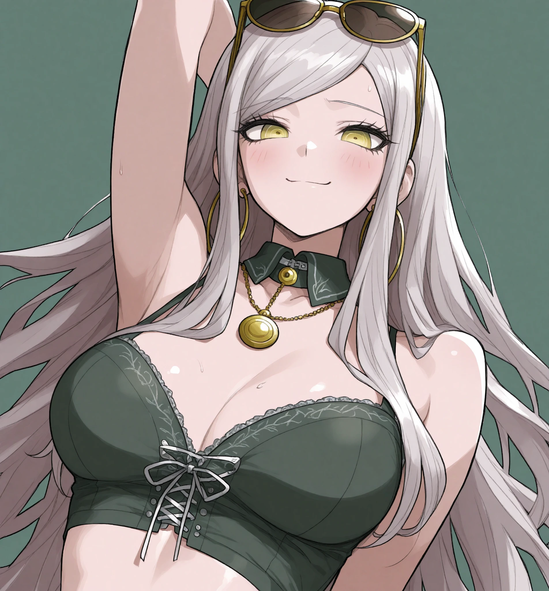 masterpiece, best quality, DakiV4, 1girl, solo, long hair, , looking at viewer, smile, hair ornament, thighhighs, cleavage, very long hair, , panties, white hair, multicolored hair, green hair, gradient hair, <lora:DakiV4-10:0.8>