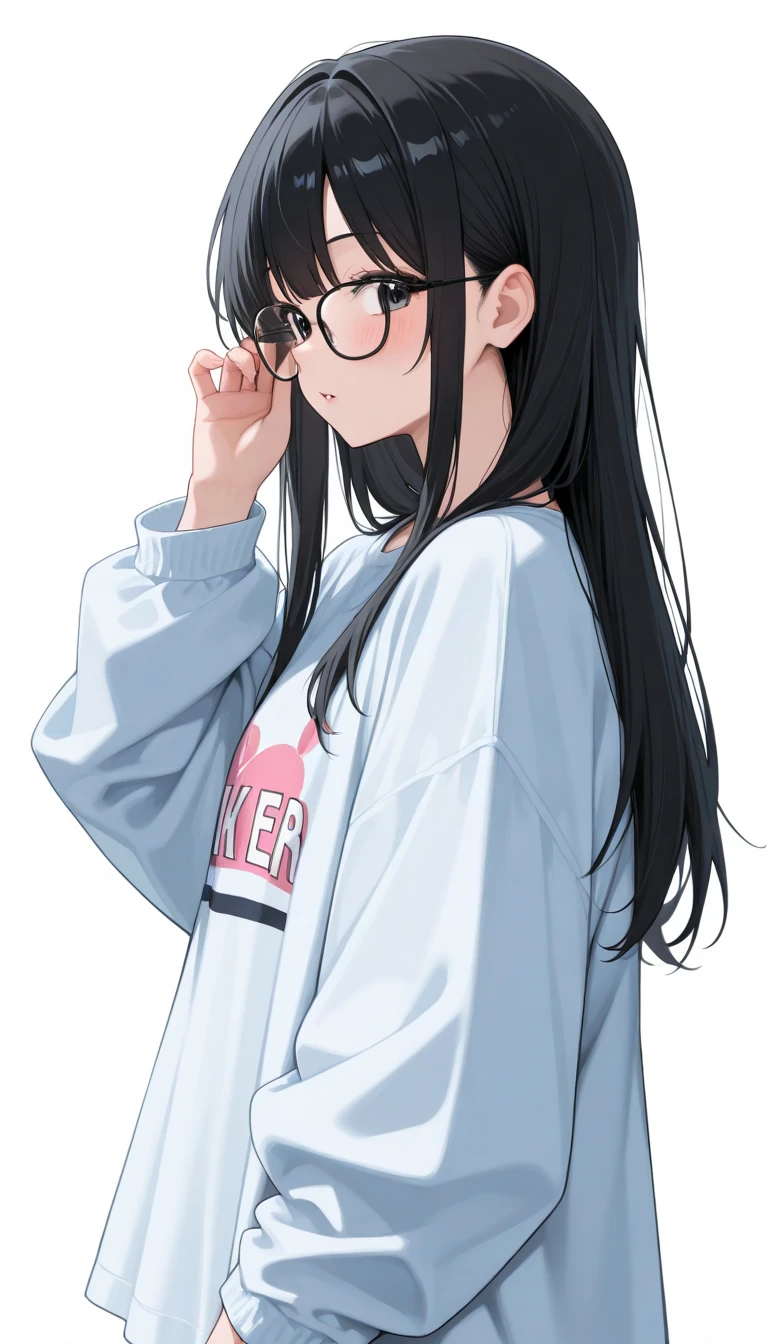Anime girl with glasses sitting on the floor in a room, realistic anime art style,  anime girl, beautiful anime high school girl, anime girl squatting, realistic anime art style, anime moe art style, realistic young anime girl, beautiful anime girl, digital anime illustration, portrait anime girl, beautiful anime portrait, young anime girl, attractive anime girl,There is a woman sitting cross-legged on the floor., with glasses, with glasses on, japanese model, wore glasses, surreal , Real young gravure idol, Otaku-like appearance, wearing glasses, young sensual gravure idol, surreal , Yoshitomo Nara, Ilya Kubshinov with long hair, Realistic anime 3d style, realistic anime art style, realistic anime art style, Digital art Ilya Kubshinov, beautiful anime portrait, 現実的なyoung anime girl, Ilya Kubshinov style, anime realism style, portrait anime girl,shiny silver,Mole under left eye,Cute freckles on the cheeks,((beautiful skin)),((skin texture)),((Real Touch)),Impressive black stockings,Hair tied up with a rubber band,