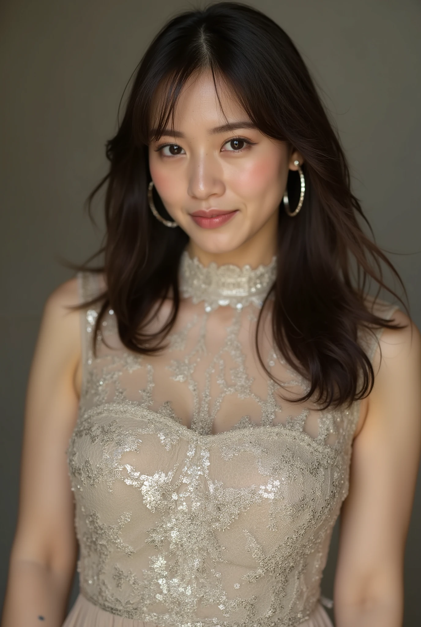 (masterpiece, top quality:1.2), 1girl, top quality, very detailed, High Resolution, 8k,Wallpaper, 32-year-old woman、high neck sleeveless dress