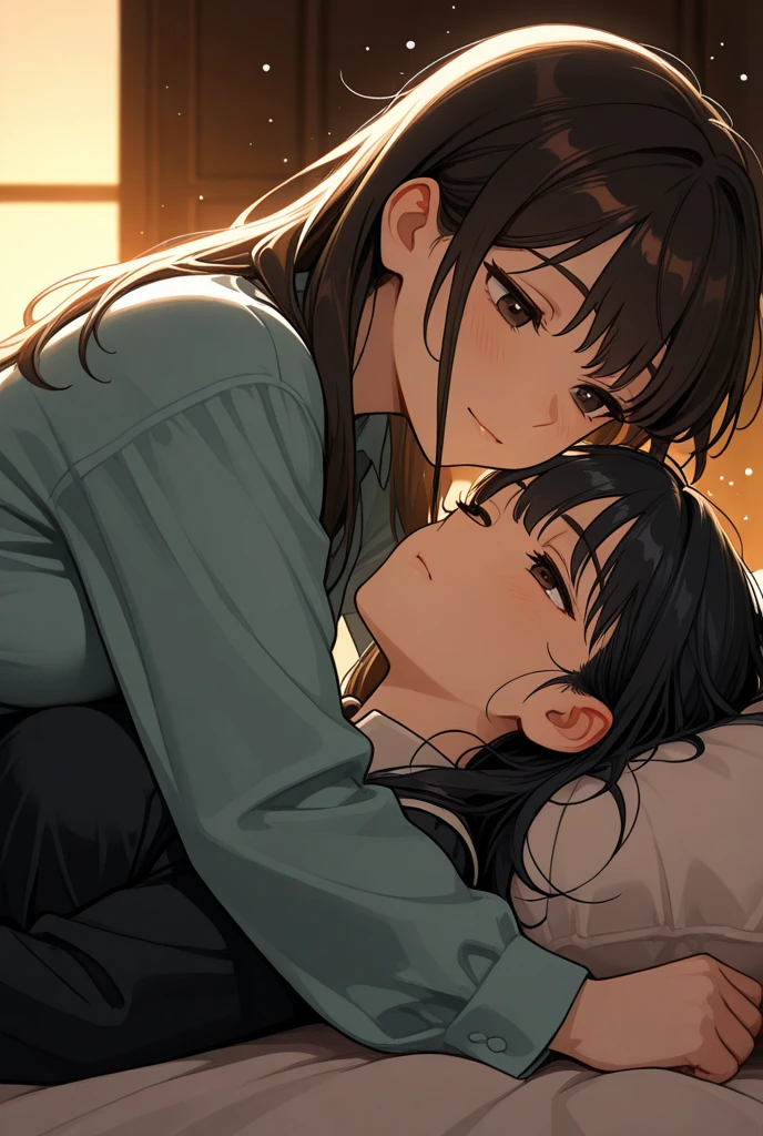 Man and woman cuddling
