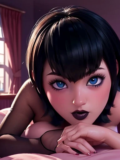 Placeres anales con Mavis dracula ,follando por el , acostado en la cama excitada y busto grande desnuda 