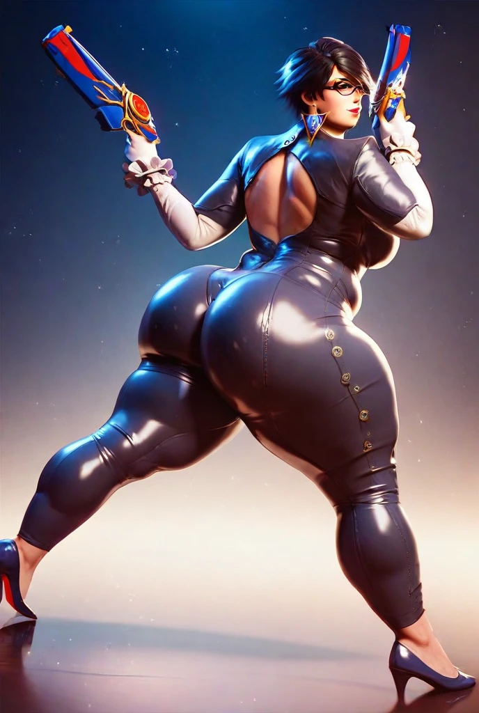 (masterpiece, best quality, ultra high res, beautiful detailed body), cute girl, night city, neon lighting, red district, full body, loli, teen, (wide hips, thick thighs:1.9), swimsuit wearing, high heels, bunny ear headwear, lens flare, light particle, sharp focus, volumetric lighting, by william-adolphe bouguereau, ((gigantic breasts)),