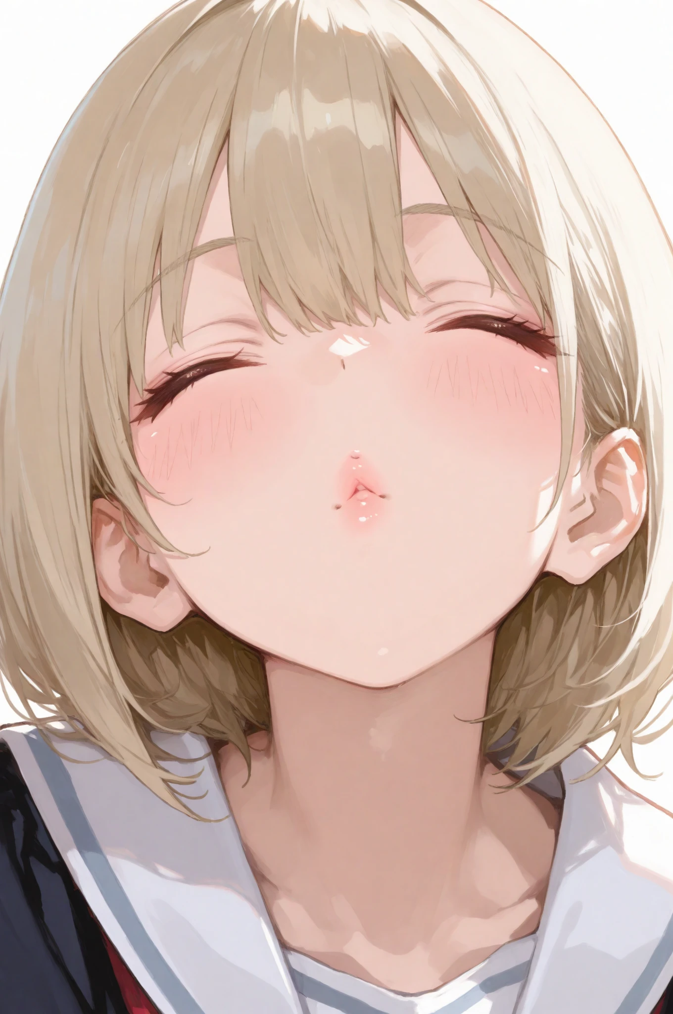 beautiful blush  girl opens her mouth sticking out her tongue full of  