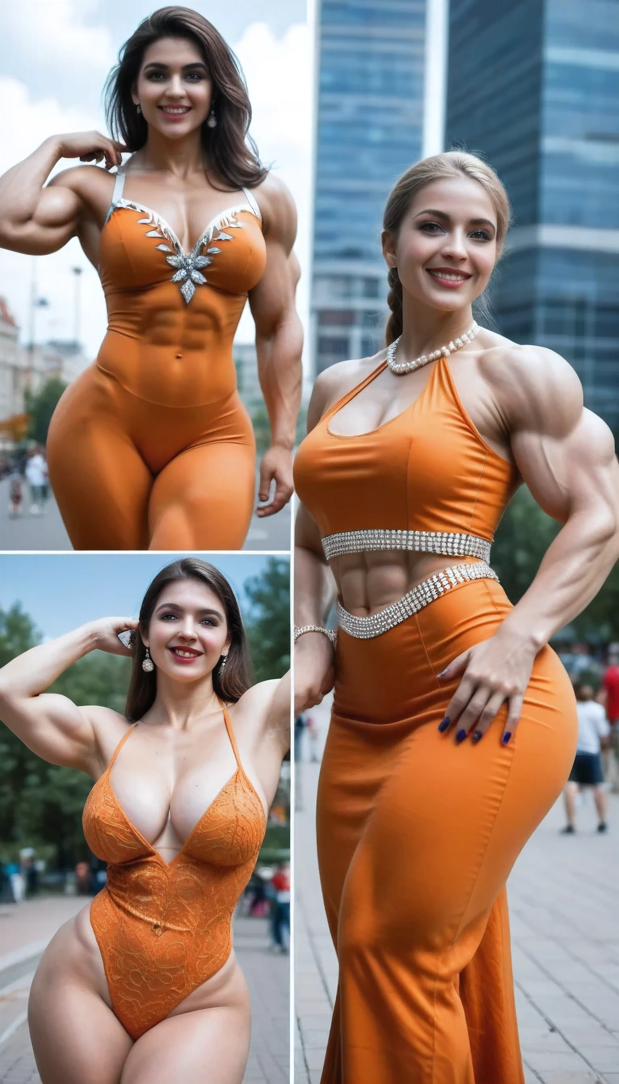best quality, masterpiece, photoshoot, (photorealistic:1.4), (((orange outfit color, indian outfit, better detailed outfit, most beautiful, open eyes, big wide hips),looking at views, white Russian girl, 18 age old, 4k, high-res, masterpiece, best quality, (middle hair, beautiful lip), up view, beautiful face details beautiful lips, better face, better outfit, Russian model, Russian girl, (bodybuilder girl, big muscle girl, muscular girl, big Biceps, round should, big hips, thick lower body, thick hips, big wide hips, better detailed outfit and outfit color, Afrobull Style, beautiful lips , beautiful teeth,arabesque, thicc, big booty, thick, thick thigs, beautiful thick female, pawg, thick body, toned derriere, tight clothing
))), 1girl, caucasian, smile,
Prompt:
Prompt:
“A young, moon-pale blonde thief—skin freckled like spilled cinnamon—vaults through a midnight masquerade on a frozen canal, low angle turning the towering ice-sculpture chandeliers and ribbon-draped gondola masts into crystal skyscrapers. They wear a harlequin frock-coat: half obsidian velvet, half ivory silk, every diamond pane edged in micro-LED fireflies that strobe with each stride; the lining is a map of the city stitched in glow-thread, its hidden pockets holding lock-pick hairpins and a single silver thimble. A corseted waistcoat of mirrored plexiglass reflects the masked crowd like fun-house shards, while a cravat of black lace is fastened with a poison-needle brooch. Their left arm sports a brass-and-leather falconer’s gauntlet (home to a clockwork kestrel), and their legs are sheathed in asymmetrical leggings—one charcoal neoprene, one pearl brocade—tucked into mismatched ice-skate boots: one blade etched with constellations, one heel spiked with retractable crampons. Behind them, a champagne-ice gondola cracks, launching golden geysers into the air. A masked fox-tailed acrobat pirouettes overhead, snatching a sapphire mask mid-flip, while the thief’s gloved hand seizes a swinging paper-lantern ribbon to glide onto the roof of a drifting music barge, freezing the action mid-flight… in background,”,
Photo Shoot Lighting Effect: Bright and vibrant lighting to bring out the freshness of the colors,looking at viewer, cute, full body, detailed eyes,kpop idol,light smile,