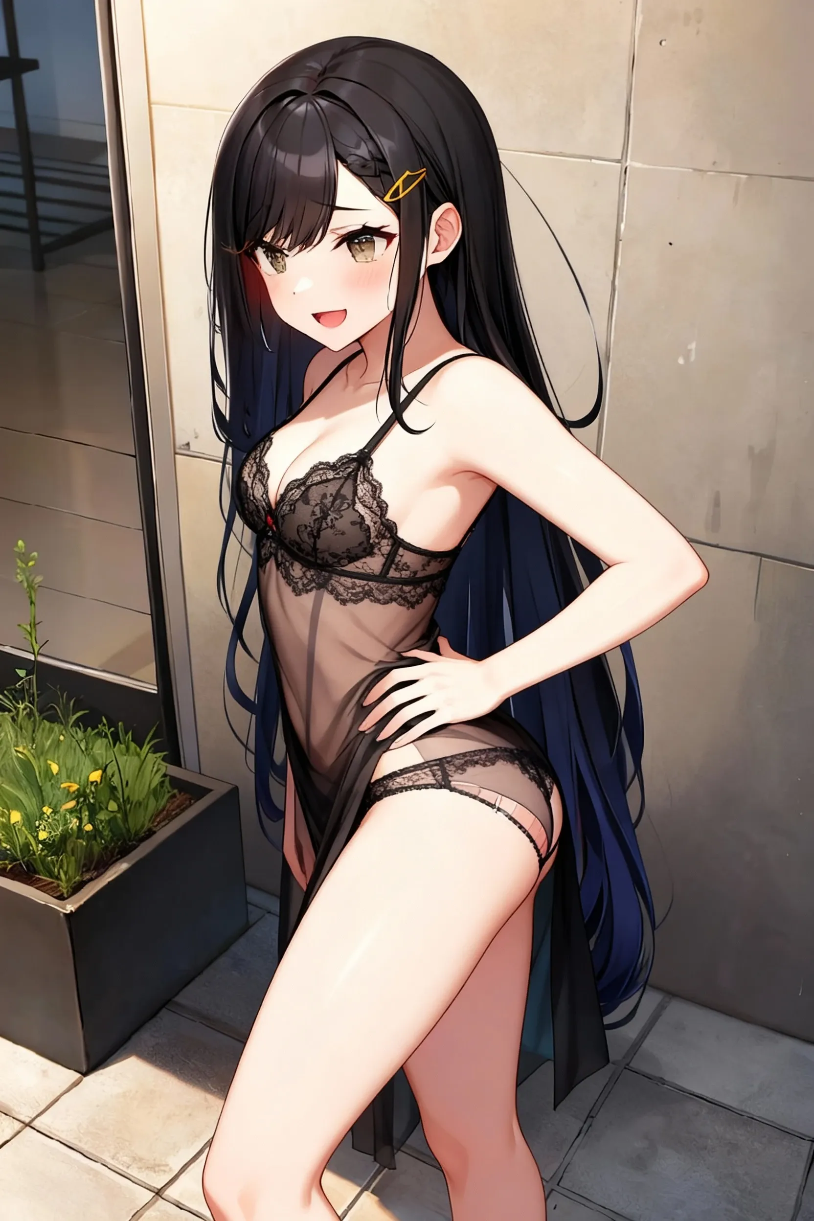 masterpiece, highest quality,健全なphotograph、 One Girl, View your audience, Small waist, RAWphotograph,Ultra-realistic, High resolution, photograph, Sharp focus, Most detailed, Very detailed, Very detailed, In detail, Very detailed目と顔、Idol、Thighs, beautiful girl,View your audience, Small waist,Symmetrical face, whole body、White lace mini cheongsam、White lace knee socks、Cleavage、Large Breasts、Long Hair、はだけたThighs、美しいCleavage、Shaking breasts、Happy smile、bed