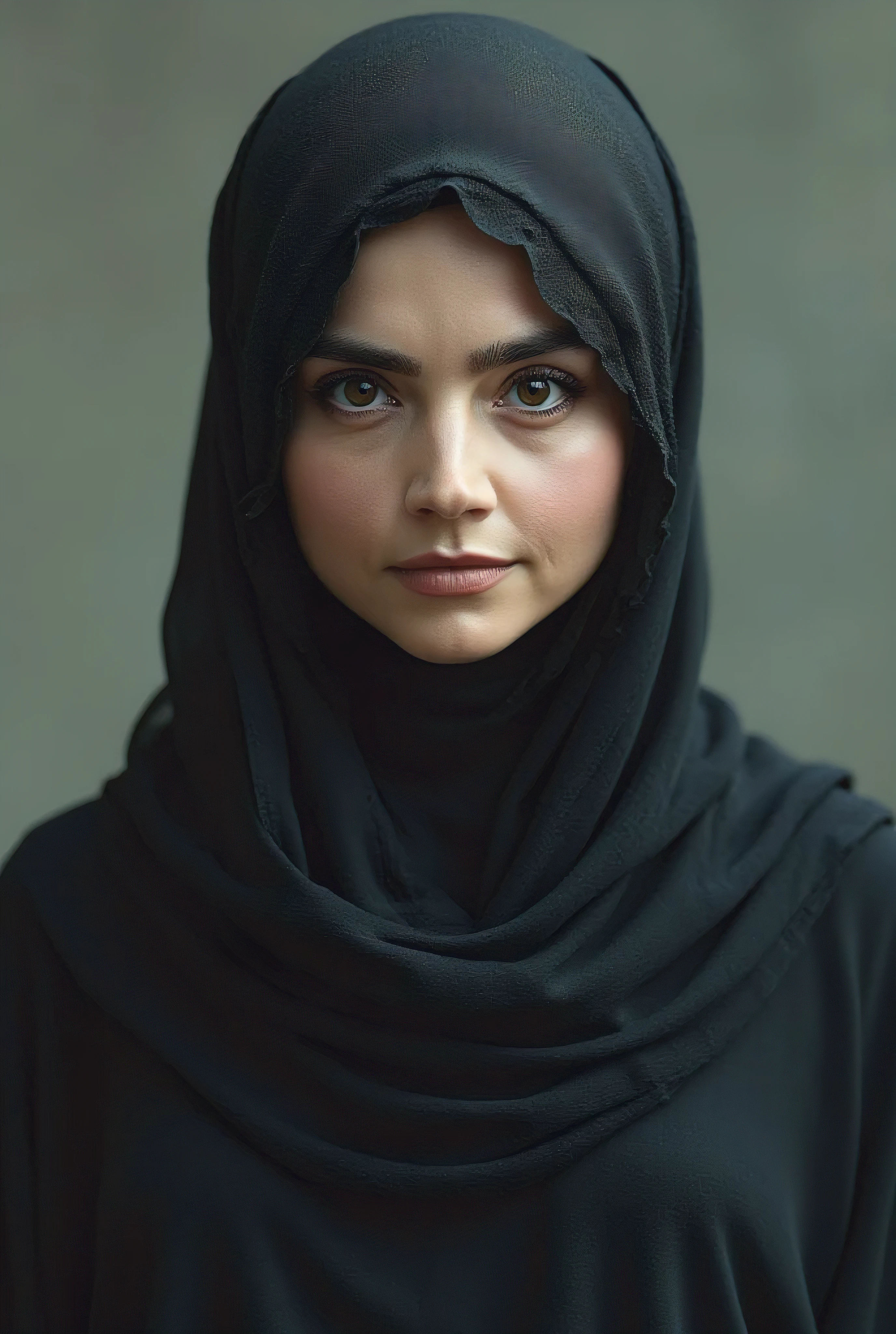 Or does she wear the hijab; eye color; narcissus; the color of the face is vulgar; Her breasts are big (٤ :٩٤ ) Her body is normal 