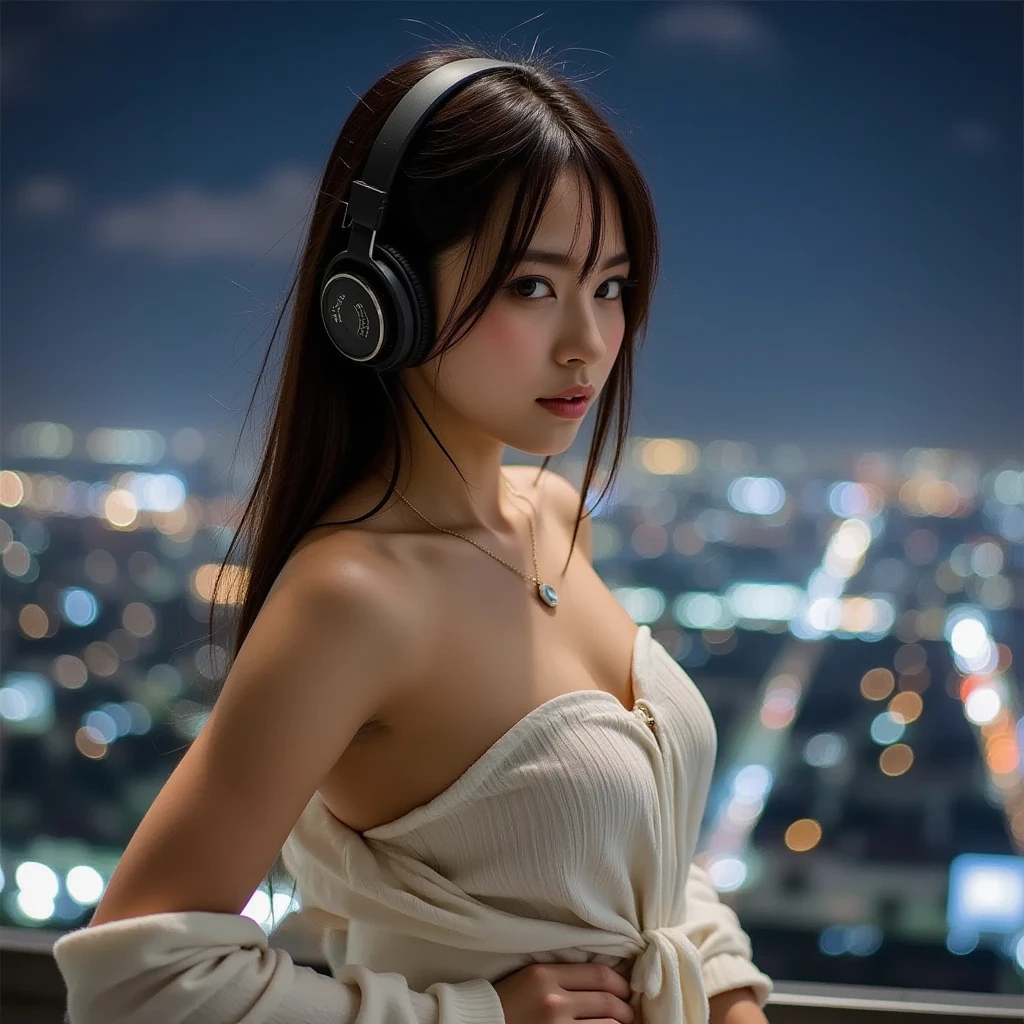 a woman listening to music wallpaper