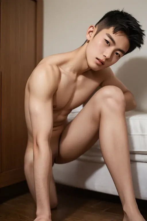 young man, 24 years old, Good looking, Looks like a Korean actor, หน้าตาเหมือน K pop idol, ใบหน้าhandsome, white skin, small mouth, Slender face, detailed face, very short hair, well care hair, teeth not shown, handsome, Confident eyes, fit, Broad shoulders, have abdominal muscles, naked, naked, Stand with your legs apart., Open your legs in an A shape., butthole exposed, indoor badminton court as a background, bright, outdoor, likes to show off his penis, clearly shows the penis, There was one decent sized penis., Don&#39;t feel embarrassed., Was gangbanged for taking pictures, Slut, Shameless, exhibitionist, pose like prostitute, act as shameless nude model, expression of ecstasy/orgasmic, natural light, both eyes are the same, muscular, perfect eyes, nipples showed, penis exposed, Global illumination, tall, full body, tiny waist, soft light, dream light, digital painting, extremely detailed CGI, HD, 8K, 4k background,