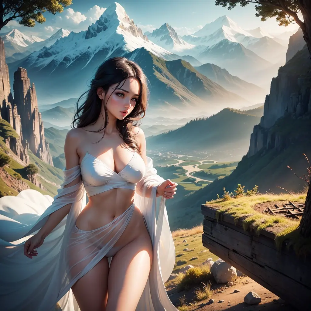 a woman beautiful , Big thighs.,Gulliver's Travels, Gulliver's Travels, maurizio cattelan, detailed conceptual photography, sports creative image composition, surreal object photography, by Storm Thorgerson, surreal nightmare scene, miniature photography, film stills from God of War, by Leandro Erlich, terry gilliam, little people!! !, manipulation.fan bing bing.
