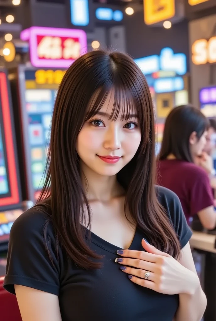 A very cute face like an idol、Looks like a young face、20-year-old female、Gentle and cute、A kind smile、((See-through clothes))、((whole body像))、Cleavage、A crowded bar、Toast with a beer mug、Cinema lighting、Natural light、whole body、RAW Photos、Genuine、(Artistic)、High level of artistry、High quality that is indistinguishable from real life、realism、Real Stick、High resolution、masterpiece