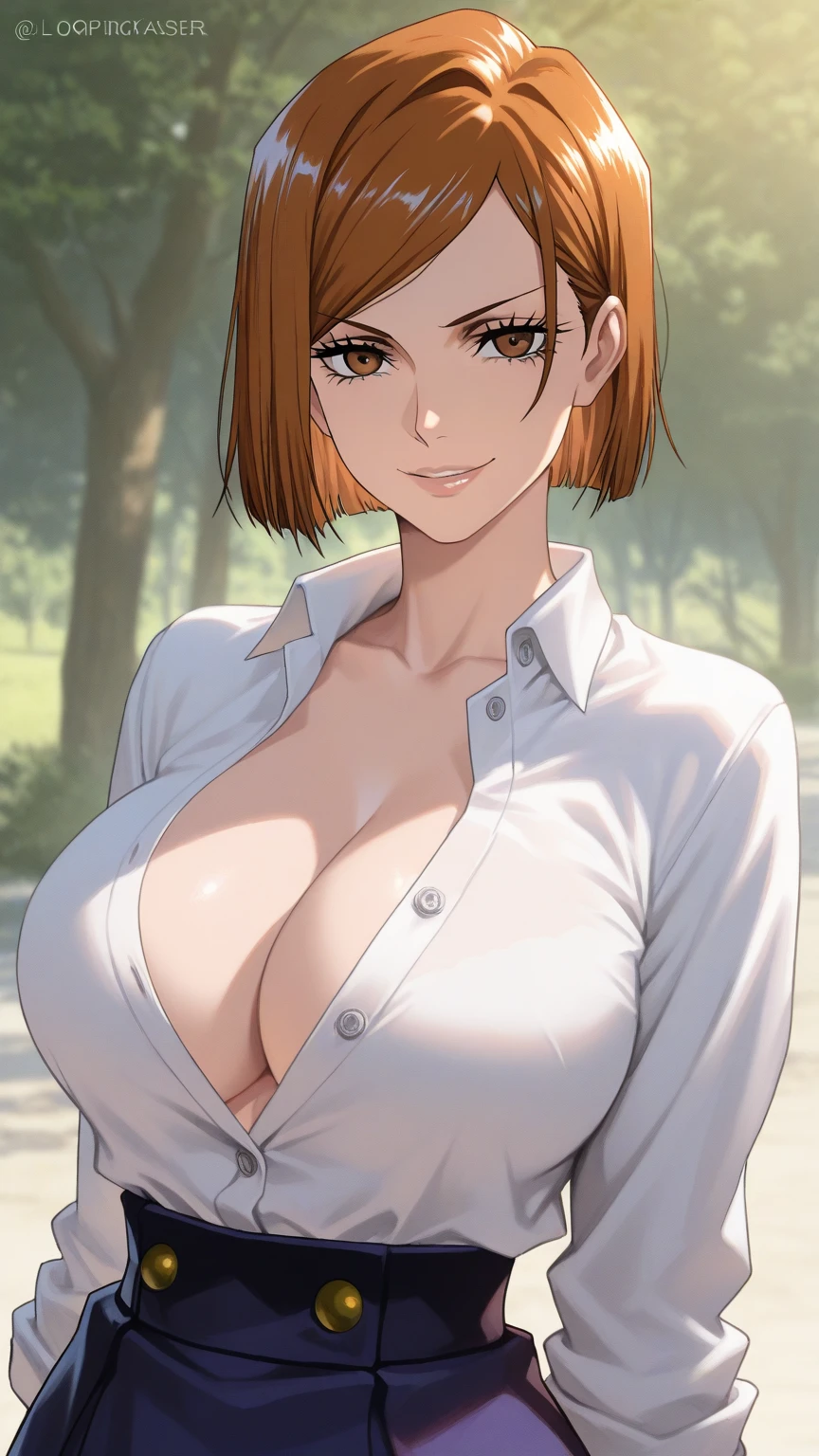 ((The best quality)), ((Masterpiece)), (detailed), Perfect face, ((4k)), medium breasts, Nobara Kugisaki