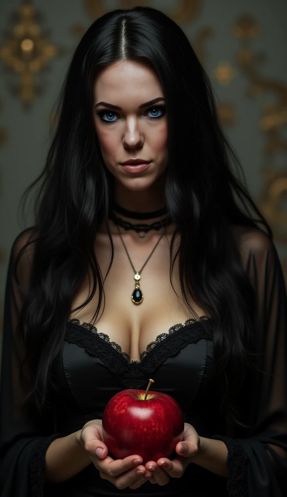 (masterpiece:1.3, photorealistic:1.37), 1girl, (christinaricci-ti), young, , (long straight hair), (black lace strapless bustier), (small :1.3), (huge sagging:1.6), ( apart:1.2), pale skin, vampire, sitting with legs crossed, (blood dripping from mouth:1.2), (blood_red:1.5), (black_metal:0.7), (vampire fangs), (necklace), elegant, royal, victorian style, mischievous, , looking at viewer, smirk, extremely detailed facial features, low lighting, candles in background, cinematic scene, anatomically correct, Castlevania inspired art, (high contrast:1.0) 