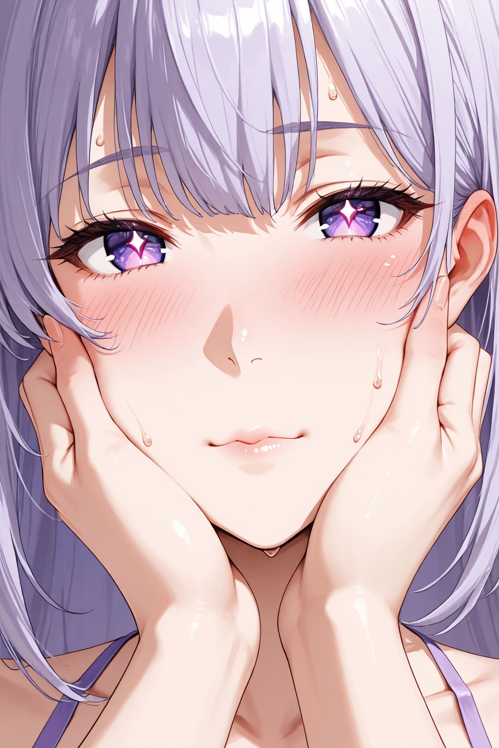 (((masterpiece)))(((Highest quality)))(((8K)))(((4K)))One Little Girl、12 years old、Straight Hair、Pink high ponytail、Crossed bangs、Light purple eyes、Squint your eyes、smile、Cute JK Uniform、Flat chest、Diagonally 、turn around、Upper Body、Anime Style、