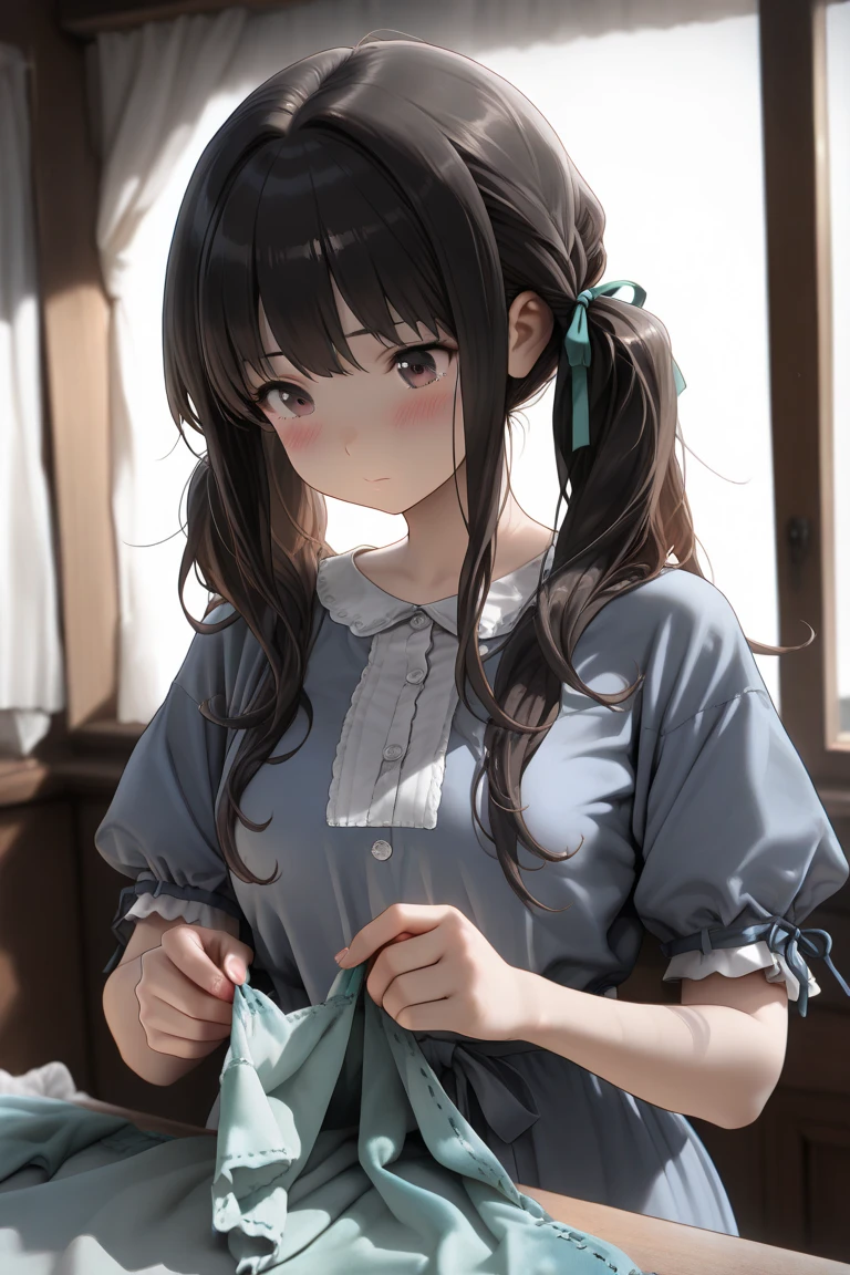 mastute piece,Best Quality,insanely detailed,8k cg,nsfw,
shoot upper body,(body in front:1.1),1girl,standing,looking at viewer,(light-blue-smock:1.2),break,(yellow-round-hat:1.3),BREAK,blush,shy,ecstasy face,gasping,(trembling:1.2),light brown hair,break,open mouth,playroom,