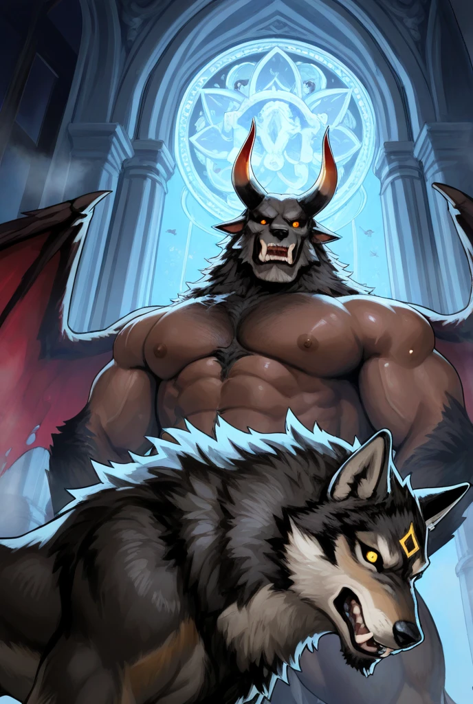 solo, breath (ultra detailed), a beautiful and detailed full size portrait of a male anthro batzz, demon lord dragon batzz, dragon tail, green eyes, glowing eyes, black body, black skin, long hair, red hair, horns, scar, tail, bedroom eyes, detailed eyes, big body, sexy body, (wide body). goddess, kenket, Ross Tran,ruan jia, trending on artstation,foxovh, cenematic lighting, front view, vip, buff, big pecs, strong arms, strong legs, muscular anthro, spike arms, strong legs, ((big pecs, , big pecs, equine ))), day, wet, front view, sitting on bed, high angle view, arms behnd head, , bedroom, sweating, open mouth, angry
