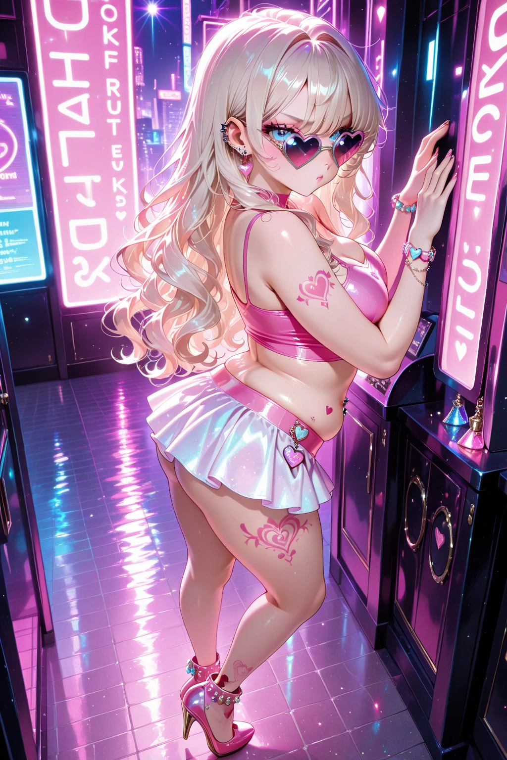 Big pink lips, full pink lips.