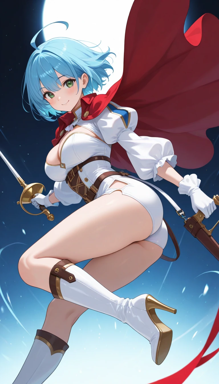 (photorealistic:1.8, highest quality:1.8,8K masterpiece:1.8,High resolution,muste piece:AW Photos,cinematic lighting、8mm fisheye lens),No split screen,medieval fantasy、Old castle、Remains、(Fight enemies with a sword in hand）、(Pretty girl warrior:1.5)、(Completely 、combat hair ornament、Sheer cloak、Armored Leotard、、choker、Knee-high boots、beautiful butt,beautiful thighs,Plump , are visible,,slender abs:1.2),beautiful and detailed eyes:1.7,beautiful skin:1.8、(Soryu Asuka Langley)(character focus)、Top view、
rich expression、Gets angry violently、laugh at、surprised、
(midium Hair:1.2, Beautiful, shining red, blue, white, black and silver hair:1.5)、shining blue eyes、thin line