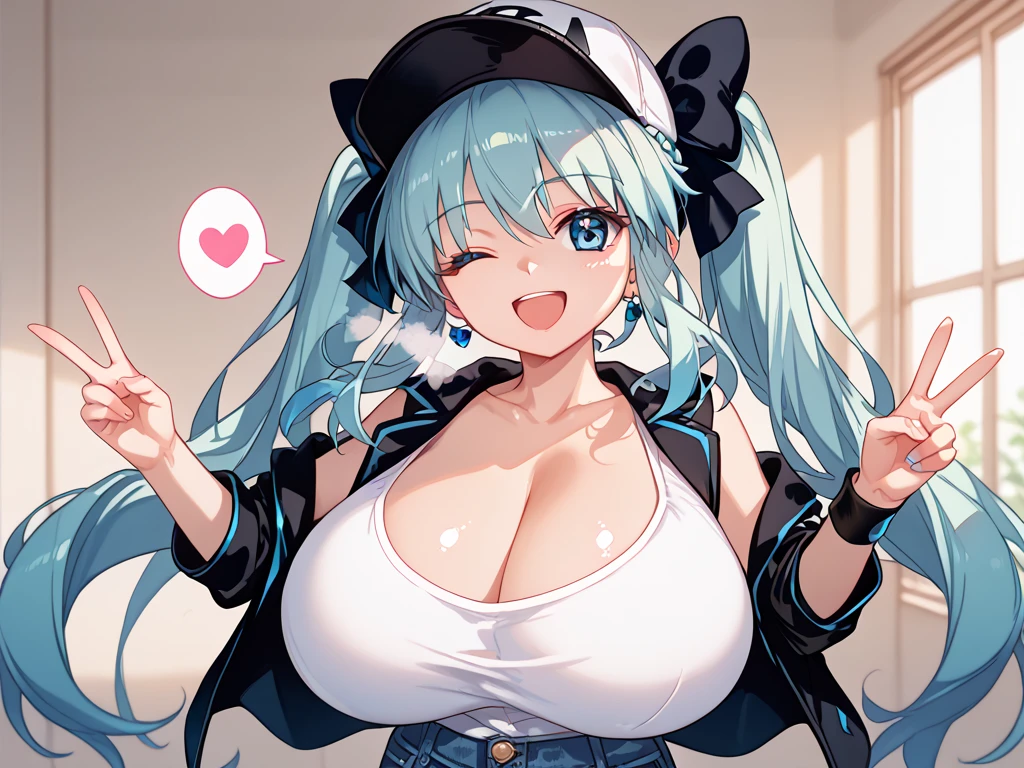 Kawaii Girl,Happy face,sky blue hair,Yellow eyes,Very long straight hair,demonic horns,ultra gigantic tits,Goth loli costume,The bikini,(hardcore,oral sex),Looking at Viewer,White background