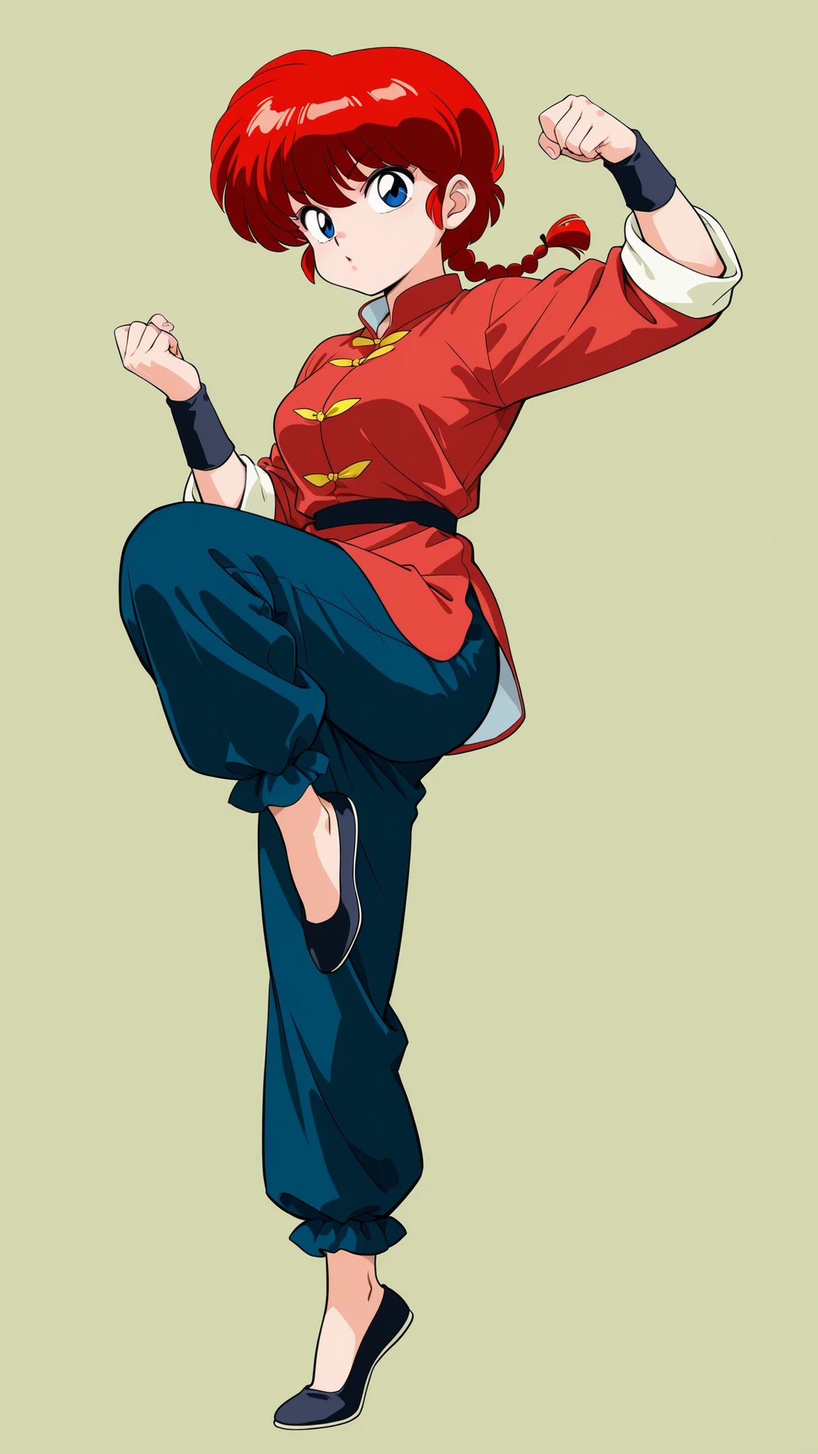 1girl, ranma saotome, dynamic pose