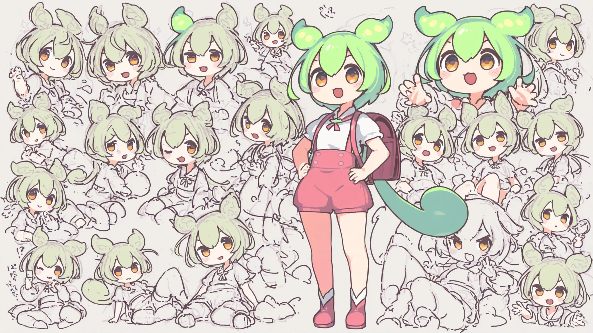 Soul Tailor,zundamon、green hair、