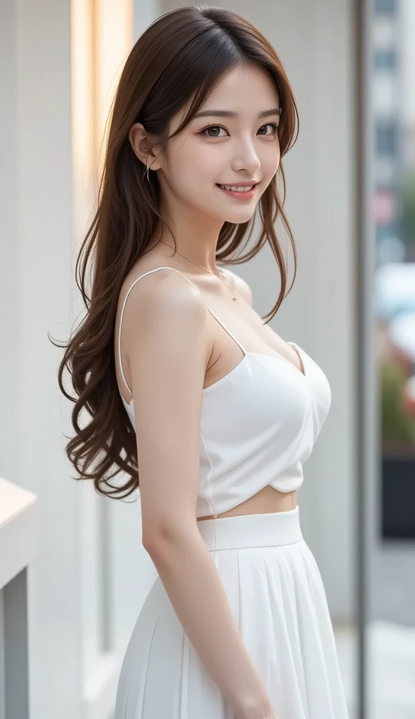 (((forehead、Northern Europe、White people、beautiful girl、Black Hair、White background、Frills、race、dress)))、table top, highest quality, figure, super detailed, finely, High resolution, 8k wallpaper, Perfect dynamic composition, detailed and beautiful eyes, Deco out,bionde, medium hair, super big breasts, Natural color lip,white background, random cute poses,frill dress