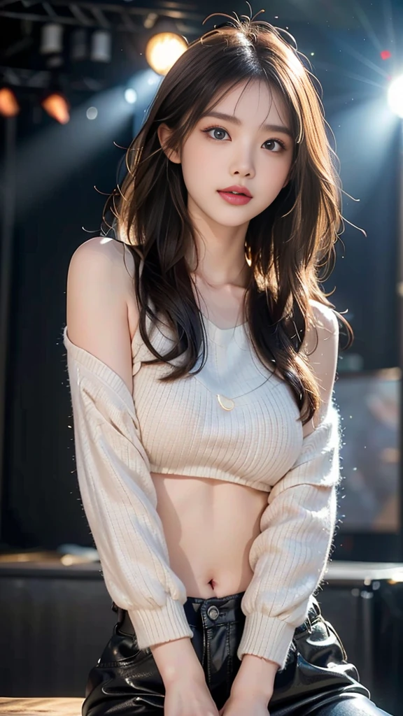Ultra HD, upscale, first class quality, Super detailed, Reality, 8K, RAW photos, best quality, masterpiece,  Attractive girl, pretty girl, Brown hair, Shoulder-Length Layering, Mesh Hair, Japanese Idol, complicated, fashionable, Women's shirts, Model posing, 