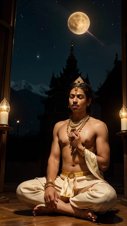 A Boy Named Anubhav Sitting behind Lord shiva