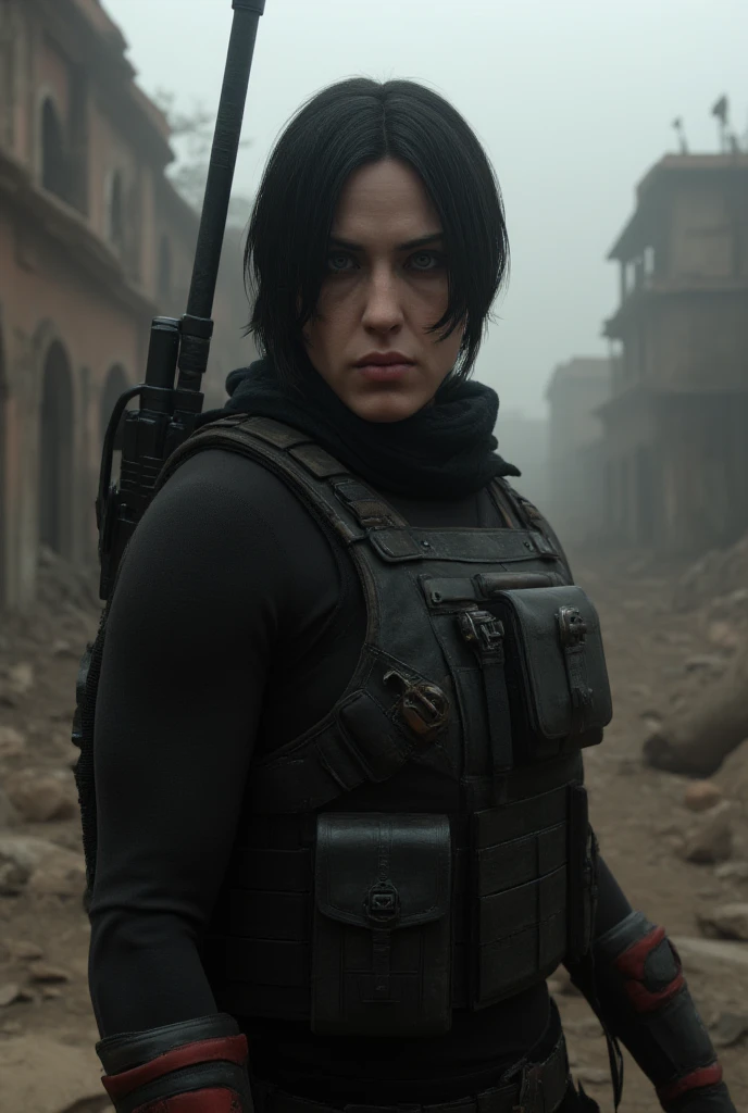 cinematic film still of  <lora:cinematic comic book character style v1:0.7>
cinematic comic book realistic drawing style nick fury a pirate eye brown skin woman in a black leather jacket staring at camera comic book magazine style, solo, breasts, short hair, blue eyes, large breasts, black hair, cleavage, jacket, lips, eyepatch, genderswap, genderswap (mtf), looking at viewer, medium breasts, pants, open jacket, black jacket, leaning forward, leather, leather jacket, makeup, shirt, ponytail, coat, nose, sketch, shallow depth of field, vignette, highly detailed, high budget, bokeh, cinemascope, moody, epic, gorgeous, film grain, grainy