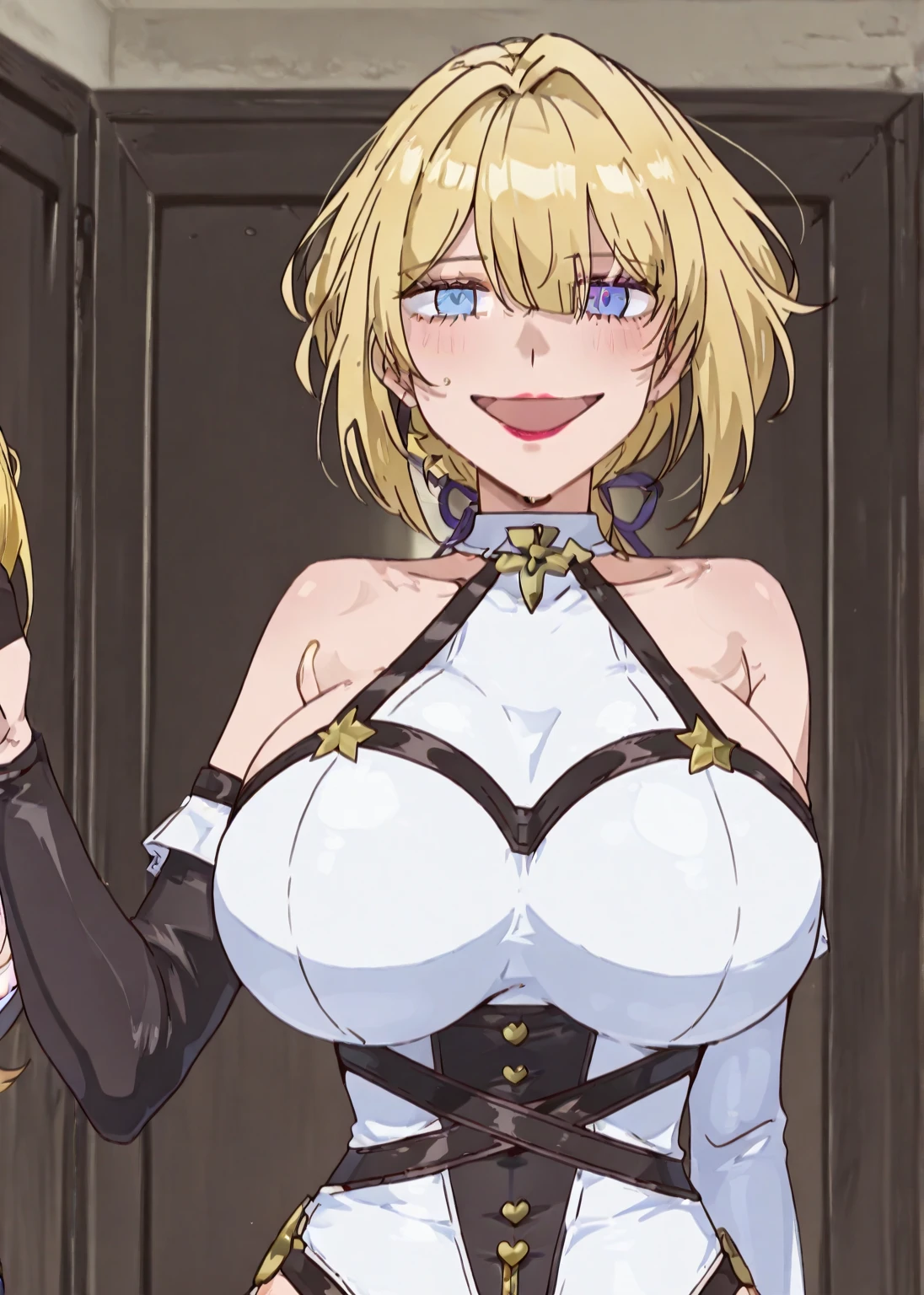 masterpiece, best quality, hires, high resolution:1.2, 16K , (anime_coloring,shiny skin,official style,official art,anime screencap,anime girl:1.1), 1girl, galleondef, horns, closed eyes, dress, white gloves, frills, detached sleeves, frilled sleeves, thighhighs, thigh strap, day, film grain, floating hair, (hetero:1.3) ,(mosaic sensation,open ???????,??? ???? fertilization ,lot ????? deep penetration ?????. on ??????,lying on back ??? on flowering),{{ ((lactation ??????? milking,super gigantic very ???????,more very hugest growing up)) (??????,huge ???????,huge ???????)}}, arm behind head, thin eyebrows,blush,happy smile, solo,real detailed fivefingers design