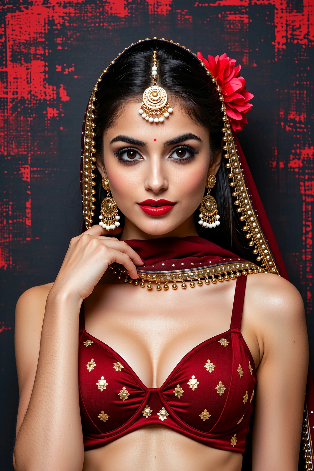 Busty curvy thick beautiful muslim indian mommy with a huge cleavage is s wearing a hijab and a burkha,the burkha is exposing her deep huge cleavage ,she has a beautiful face with deep dark red lipstick on her lips, she is pouting her juicy lips and seducing the viewers 