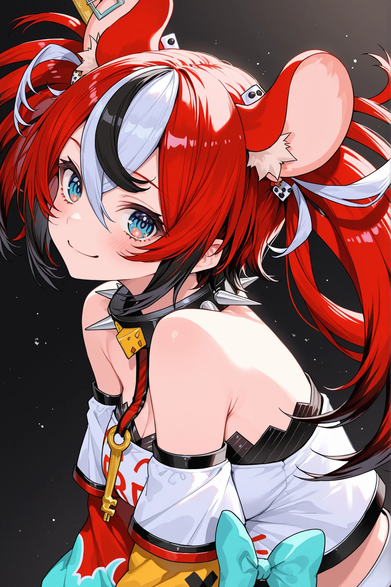 top quality, Ultra Details, 8K quality,1 girl,{{hakos baelz(1st costume)}}, {{hololive}}、pretty face、cute smile