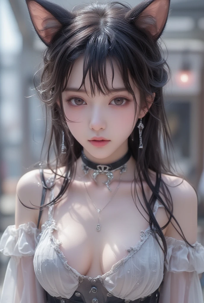 (Best Quality), ((Masterpiece), (Detail: 1.4), 3D, A Beautiful Cyberpunk Woman, HDR (High Dynamic Range), Ray Tracing, NVIDIA RTX, Super-Resolution, Unreal 5, Subsurface Scattering, PBR Textures, Post-Processing, Anisotropic Filtering, Depth of Field, Maximum Sharpness and Clarity, Multi-layer Textures, Albedo and Highlight Maps, Surface Shading, Accurate simulation of light-material interactions, perfect proportions, Octane Render, two-color light, large aperture, low ISO, white balance, rule of thirds, 8K RAW, , off-the-shoulder, camisole vest, ,  attire, open waist,  //, very short, colorful graffiti on shoulders,