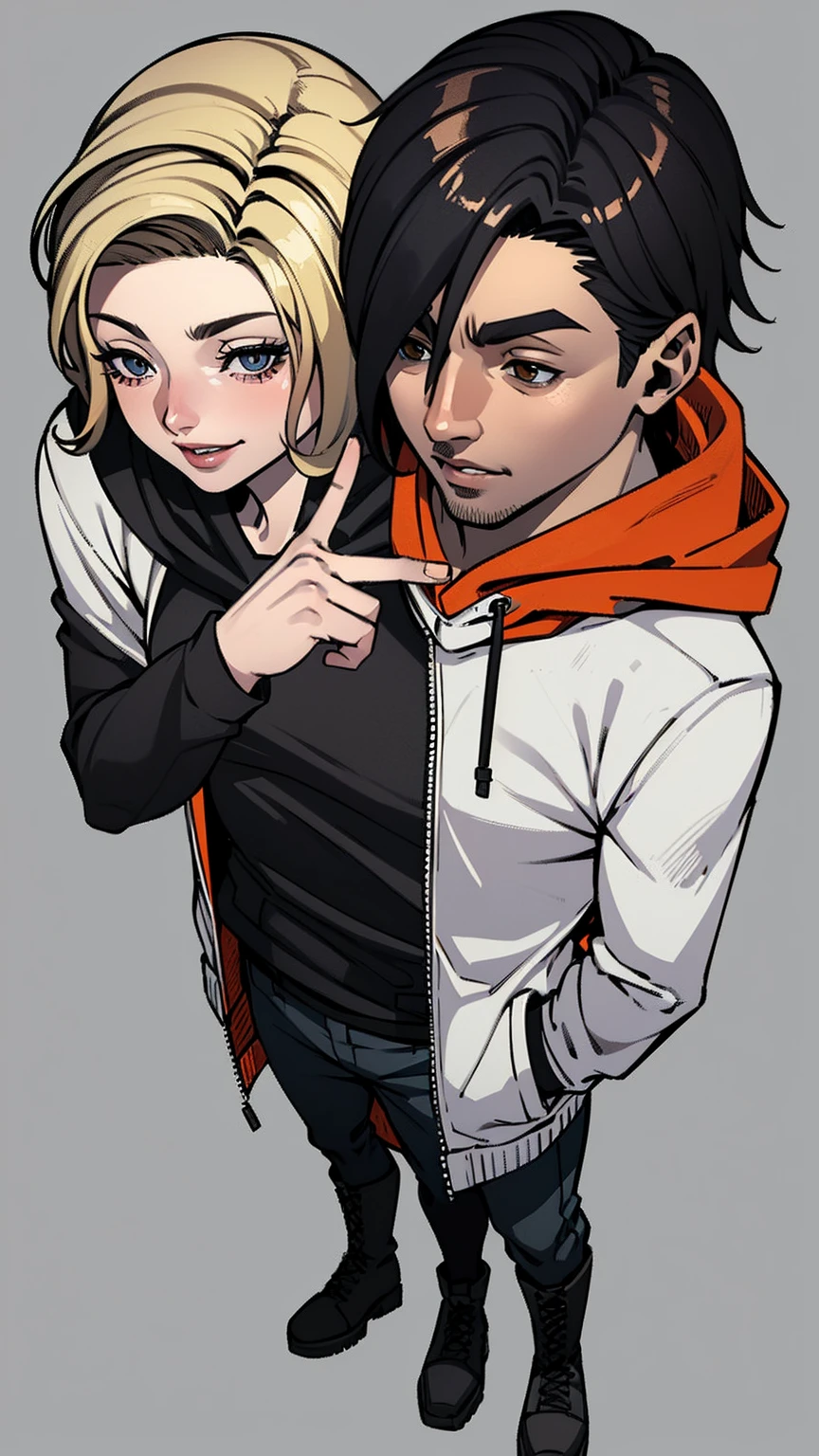 Three high school teenagers who have powers, the first is a girl with long hair who has ice punches, the second is a girl with short hair who has lightning powers, the third is a boy