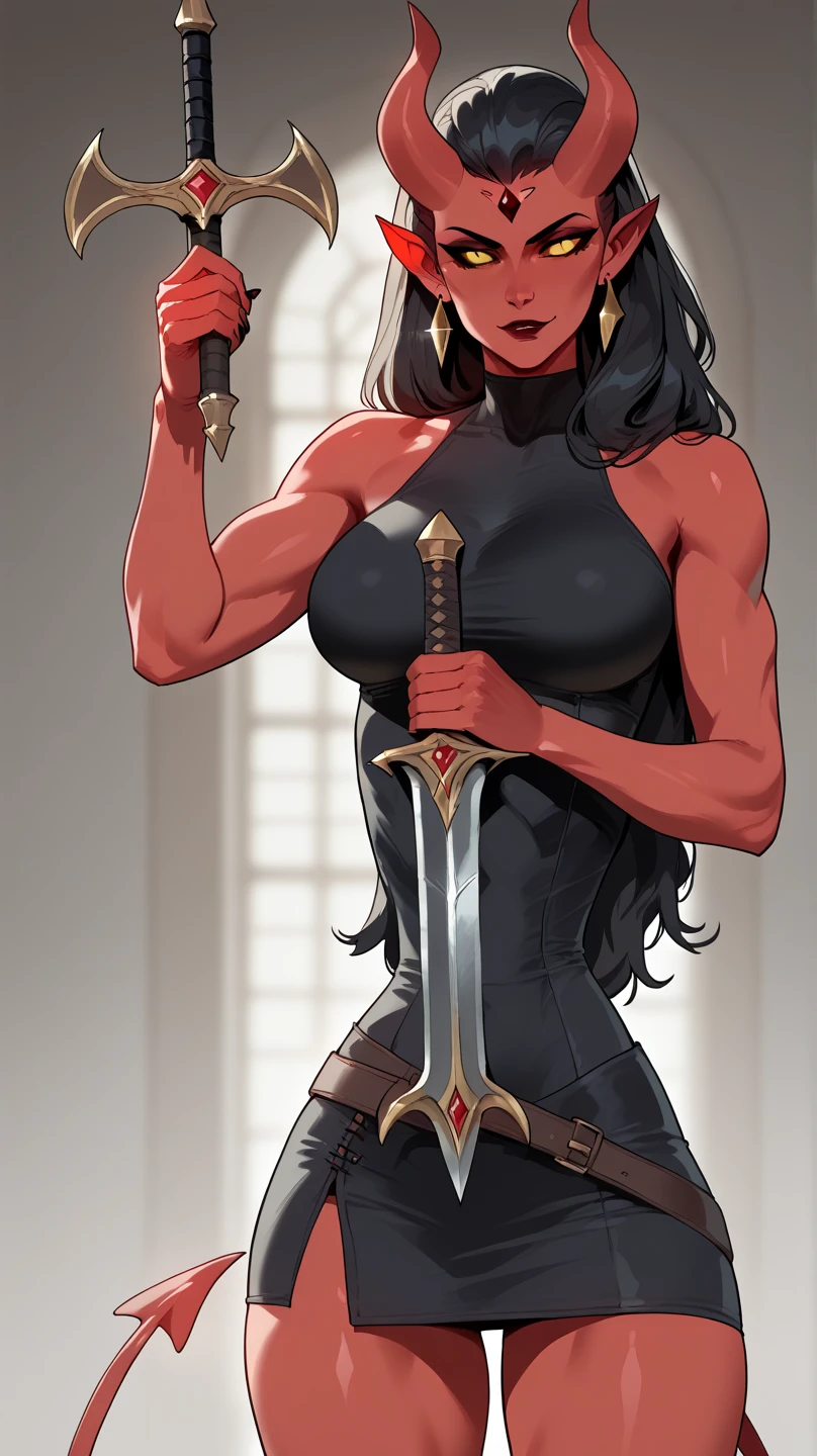 a ???? woman cosplaying as Tifa Lockhart, big ???? 