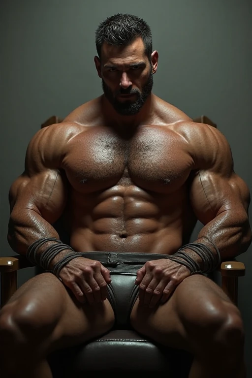 Masterpiece, denoise, void noise, one man, best quality, 8k resolution, male focus, focus only, amazing composition, volumetric lighting, super quality, elegant, Very detailed, ((front view)), -----------, 35 years old, mature face, muscular, (((Caucasian white man))), (((white skin)), ((pale skin))), very handsome, (detailed light-blue eyes), ((dark brown hair)), big ears, (hairy ), (scruffy beard), ((pink )), ((perky )) ------------, (((slightly pulled down shorts))), (((shirtless))), (((sitting in front of viewer))), ((((facing viewer)))), (((looking at viewer))), close view