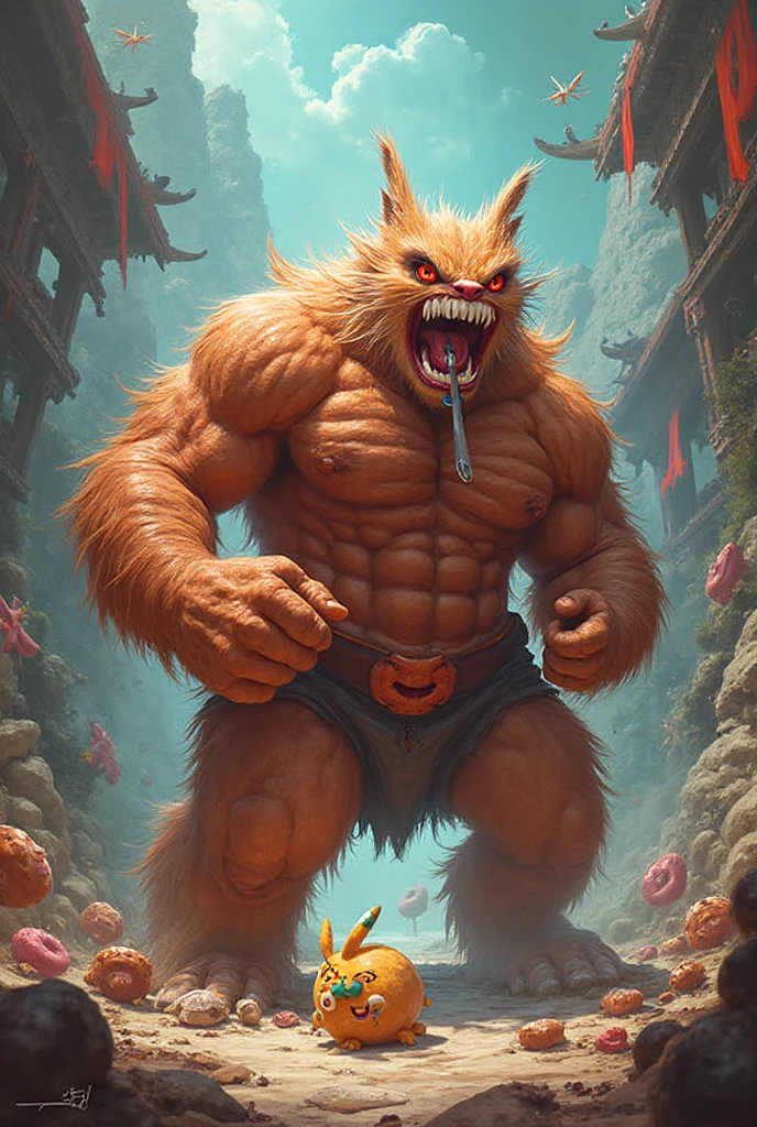a huge muscular boar, knotted , huge gut, massive chest, fire in background, huge smile, most muscular pose, pierced , gold nose ring, vascular,  gigantic, hyper detailed, copious amounts of viscous fluids, hyper  and big :1.3, amount of :1.4 , , , , up , hard , photorealistic,  cinematic lighting, 8k, hyper detailed, macro, cinematic lighting, 8k, photorealistic, award winning digital art