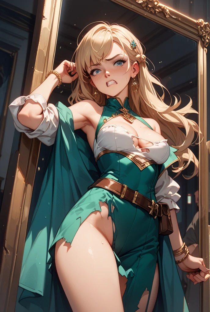 Anime-style face：1.5，Skinny black latex cleavage dress, tiny waist, Thin waist: 1.7,ultra realistic 8k cg, masterpiece, ((ultra detailed background, delicate pattern, intricate detail)), ( highly detailed, fine details), best quality, (photorealistic:1.7)，Greasy body, There is a body where lubricating oil flows down, Verism, Verism。 (????: 1.8), the perfect body. (???? eyes) (seductive eyes) (clothes wet with water) (completely transparent plastic top) (suspender stockings, suspender stockings, high-gloss stockings) fleshy thighs tightened by high-gloss suspender stockings, huge soft ???????. Outermost transparent gauze on body, beautiful woman, surreal, 1 girl, ((facing the viewer, hand caressing her ?????)), (huge soft ???????, attractive body: 2), sitting: 1.6, brunette hair: 1.9, (wet rain, wet body: 1.9), painting, masterpiece, best quality, ultra-detailed, absurd, portrait beautiful, solo, earrings, jewelry, smile, necklace, transparent tights, ????, volumetric lighting, best quality, masterpiece, intricate details, realistic skin texture, pixiv, super detailed, Artstation trend, oilly skin, Wet rosy skin thin waist: 1.6, Large, upturned ???????, transparent clothes, enormous ???????, anime characters, anatomically correct, textured skin. (????:1.8)enormous ???????, The picture is colorful, The brushstrokes of figure painting are multi-layered and rich。