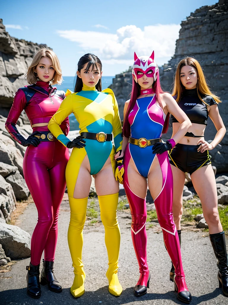 (8K、Ultra-high resolution、Highest quality、masterpiece、Realistic、Ultra-high resolution)、(((Female Power Rangers:1.6)))、((Thin bodysuit)),((See-through)),Cosplay、pink、((Big :1.2、Big Ass))、Sexy pose,bondage:1.4,nsfw,BDSM, ((:1.2))