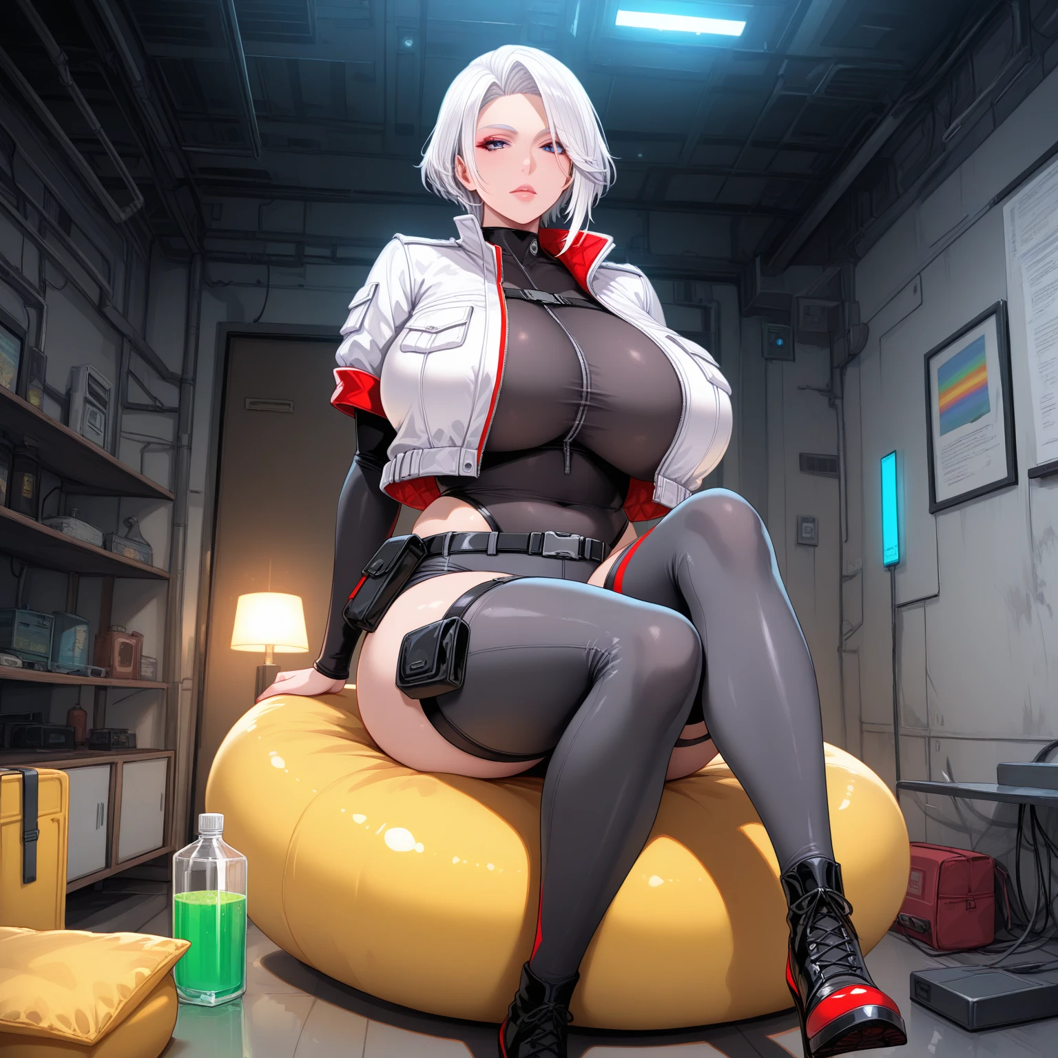Hot mom，独奏，（：1.3），thick thight，upper  buttock，dent in the skin，Double tail，blond hairbl，ssmile，cheerfulness，（Red latex dress：1.2），cparted lips，plumw，a chair，exposed midriff，protruding ，gigantic cleavage ，4K，realistic humid skin，Armpits，Large curved ，Sat down，Stick out a very long tongue，Fleshy figure，with perfect legs，Hypertrophic，protruding ，crouched，Bronzed skin，detailed lips，bubble ，Dewy，mouth drool，Place your fingers between your legs，Smiling，Heavy makeup，eye shadows，leg apart，fatness，middle aged women，with brown skin，Spit