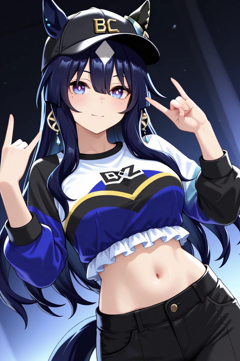 1 girl,  long purple hair, white jacket, short jeans, shorts, crop top, Show belly, city road, permanent, (masterpiece:1.2), high resolution, best quality, 8K,  pose, blush, Shy, Smile, V-neck shirt, Show Middle , beat, socks, very shorts,Pregnant
