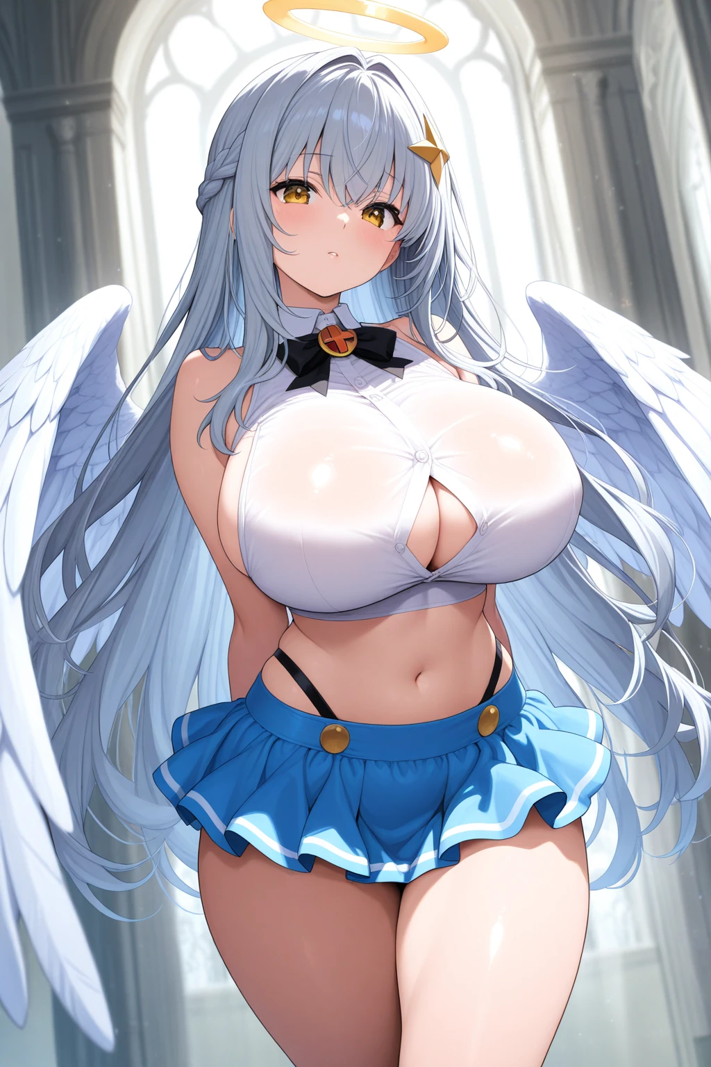 nsfw,Bare Breasts,Showing off her nipples,Open Mouth Smile