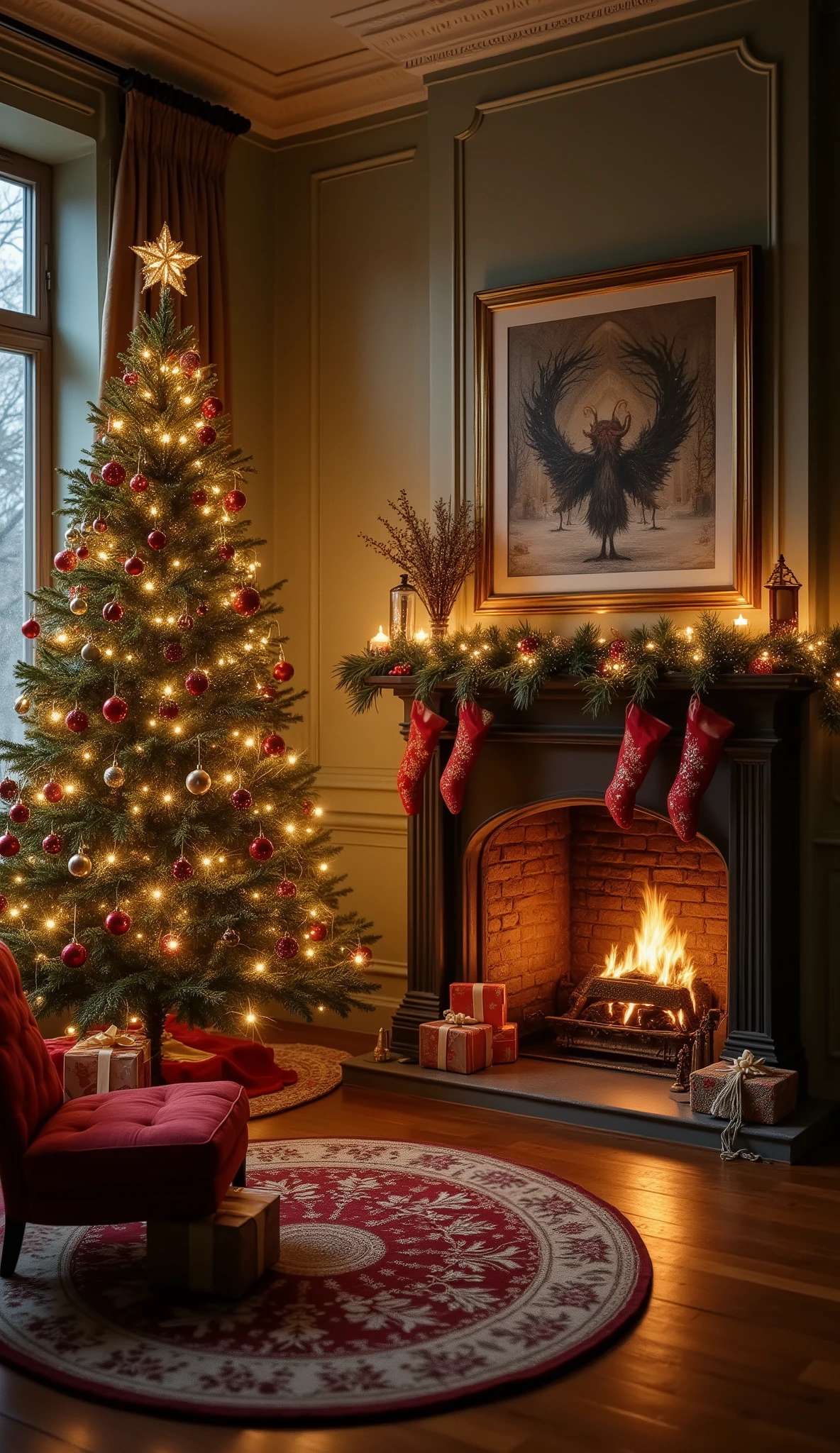 
13
"Private room with a Christmas tree, gifts and a fireplace"
"LARGE"

15
""
"LARGE"

16
""
"LARGE"