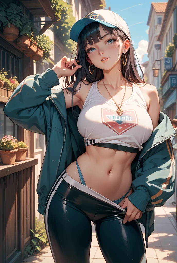 1female，3 years old，bit girl，Small ，Small chest Thin waist， exposure， 独奏，（Background with：bamboo forrest，lotuses，lotus flower，exteriors，Lotus pond） She has short black hair，Qi bangs，bobo head，standing on your feet，Sweat profusely，drenched all over the body，seen from the front， hair straight， mostly cloudy sky，（（（tmasterpiece），（Very detailed CG unity 8K wallpaper），best qualtiy，cinmatic lighting，detailed back ground，beatiful detailed eyes，Bright pupils，Black eyes，（Very fine and beautiful），（Beautiful and detailed eye description），ultra - detailed，tmasterpiece，）），facing at camera，A high resolution，ultra - detailed），revealing breasts， ，  Bulge，legs are open，Raised sexy，Camel toes，Flushed complexion，Open-mouthed，frontage，elementary student（Black baseball jacket，Sexy revealing denim ，black sneaker shoes，nakeness），Full body photo，frontage