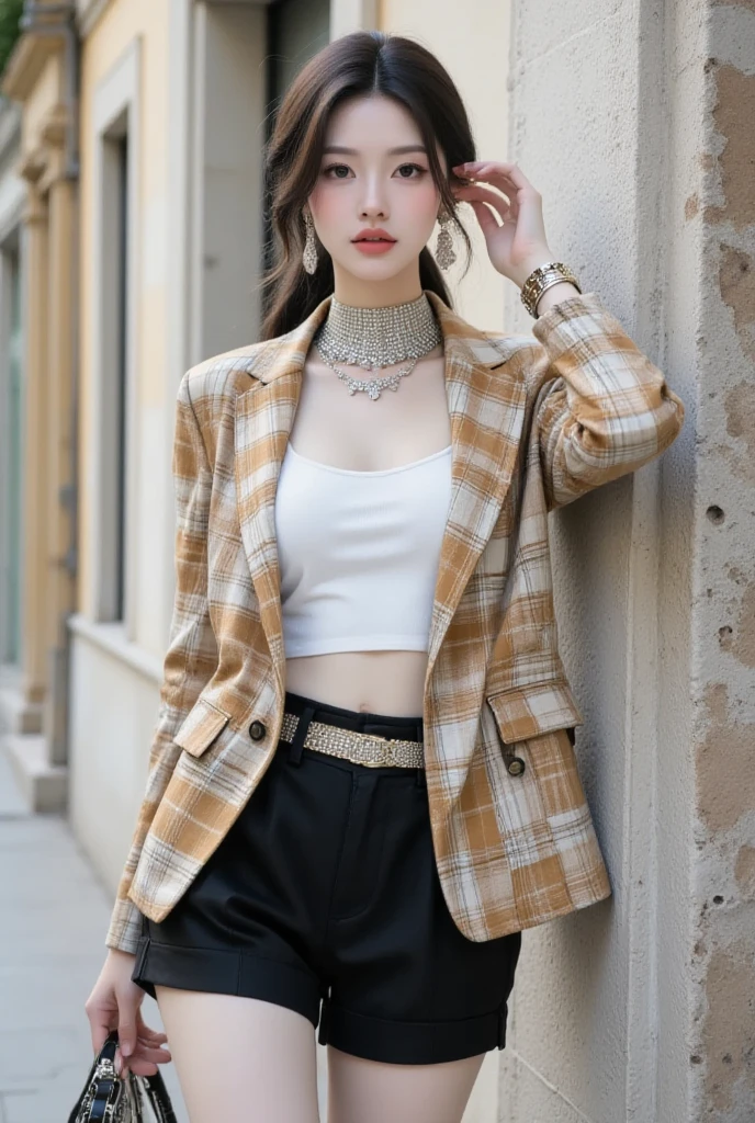 top-quality、Natural skin type、a blond、Beautuful Women、Cowboy Clothing、Hats、Leather jacket、piercings、whiskey、bar、glamorous、